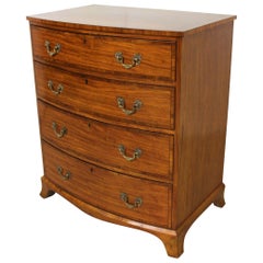 19th Century Inlaid Satinwood Bow Fronted Chest of Drawers