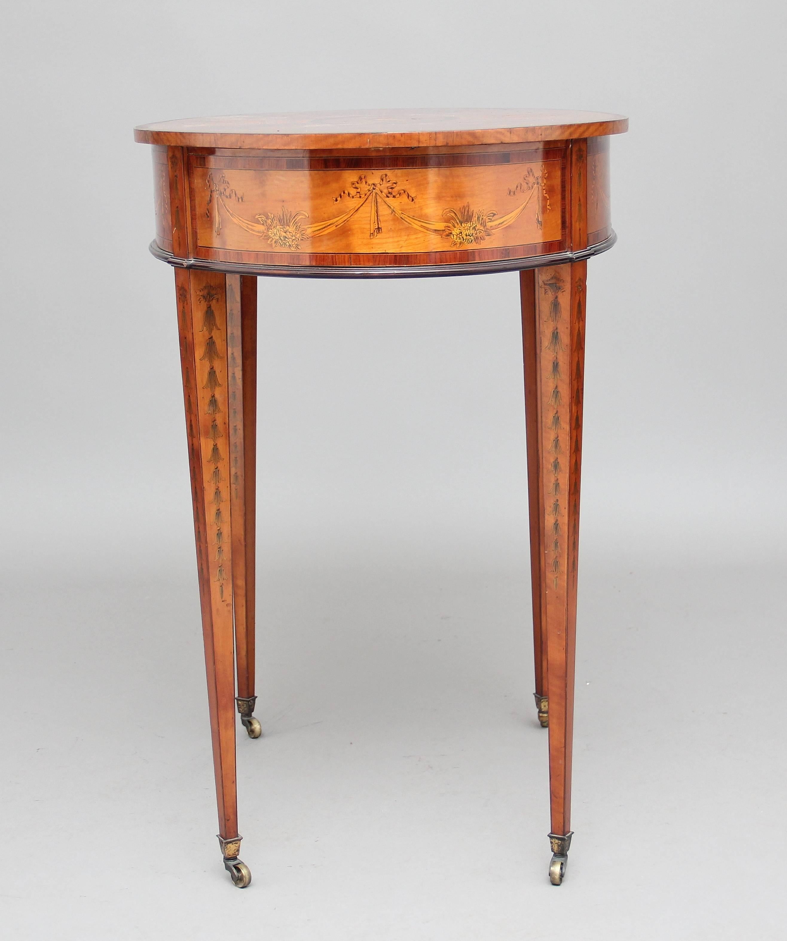 19th Century Inlaid Satinwood Centre Table In Excellent Condition In Martlesham, GB