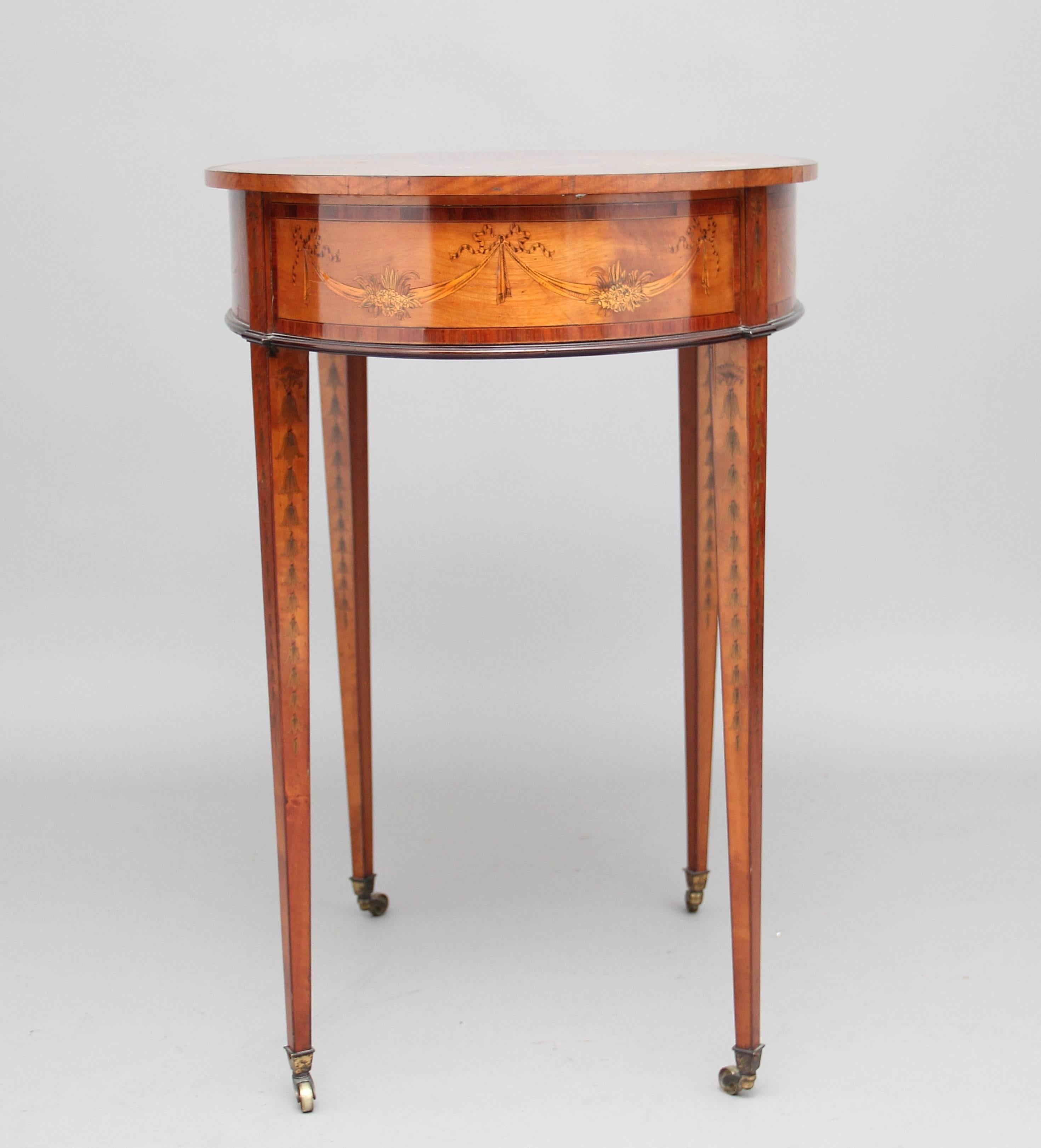 19th Century Inlaid Satinwood Centre Table 1