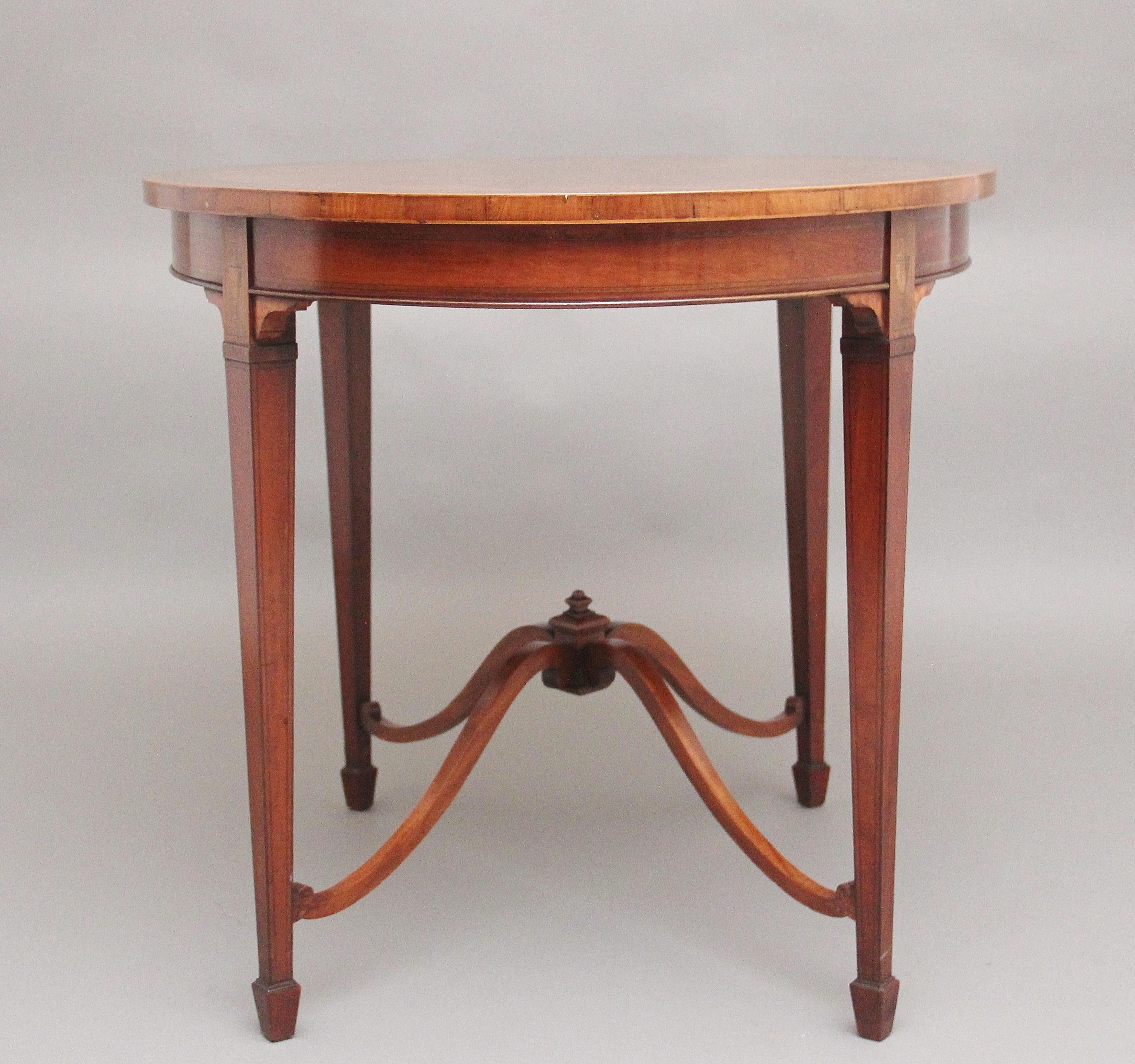British 19th Century Inlaid Satinwood Table For Sale