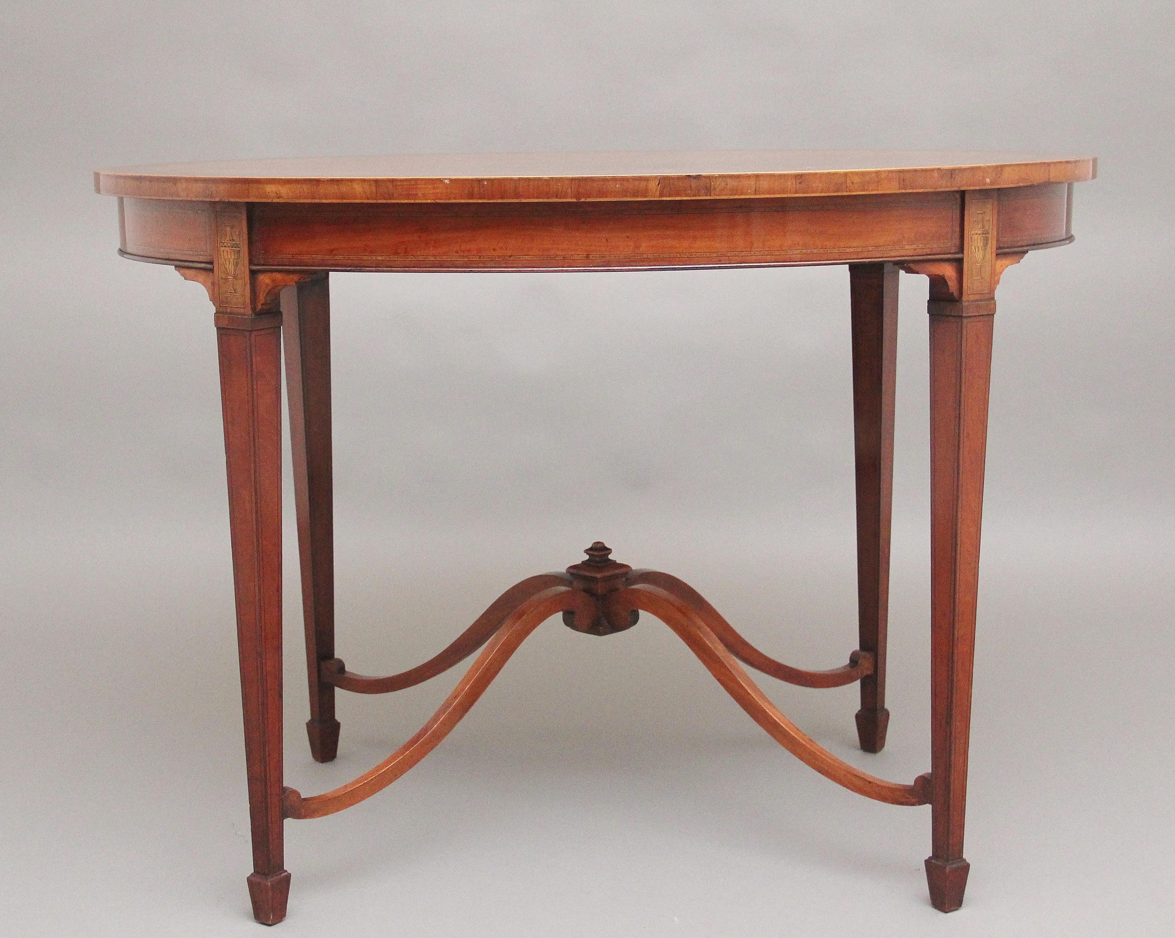 19th Century Inlaid Satinwood Table In Good Condition For Sale In Martlesham, GB