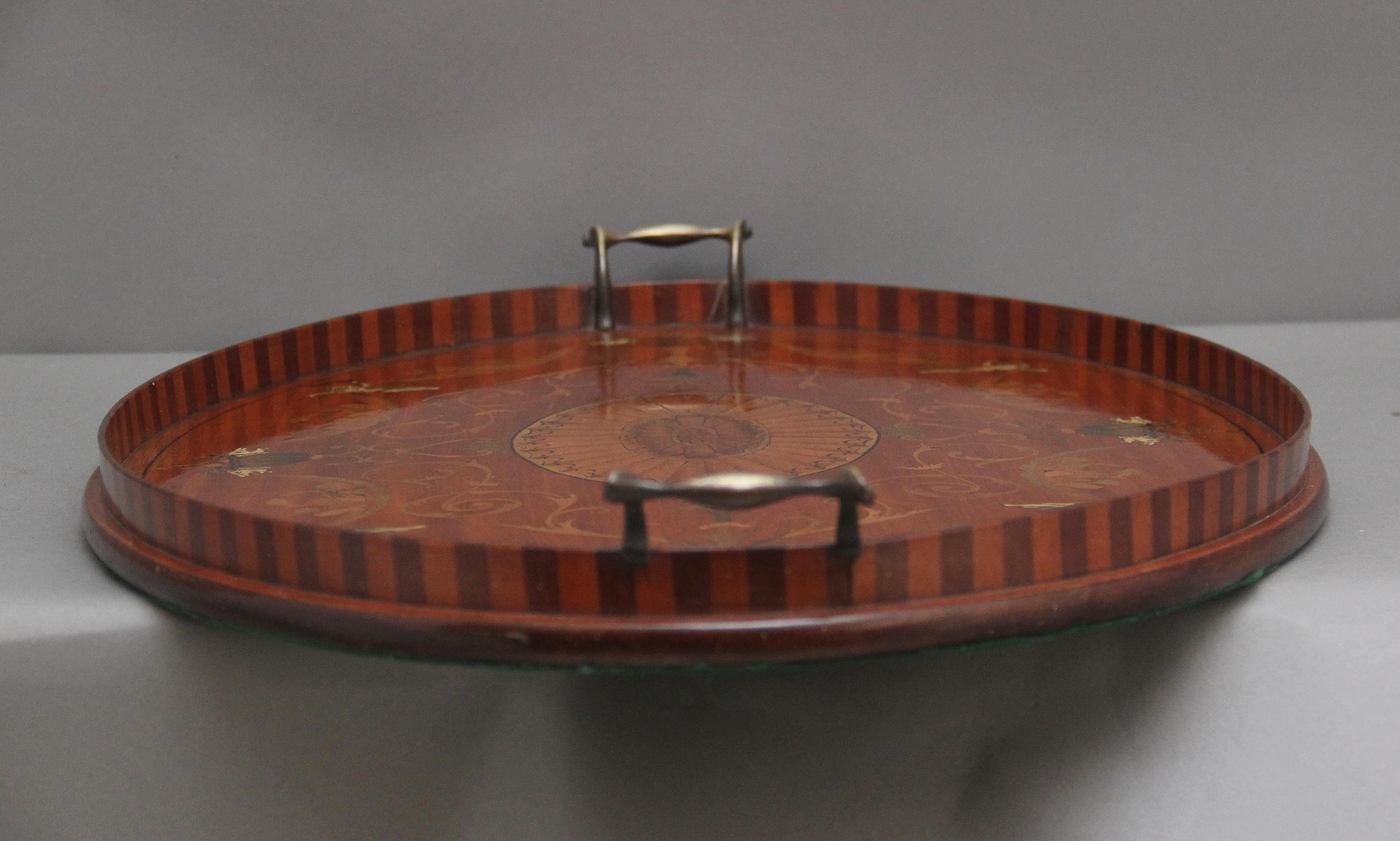 Tablett aus Satinholz mit Intarsien aus dem 19. im Angebot 3