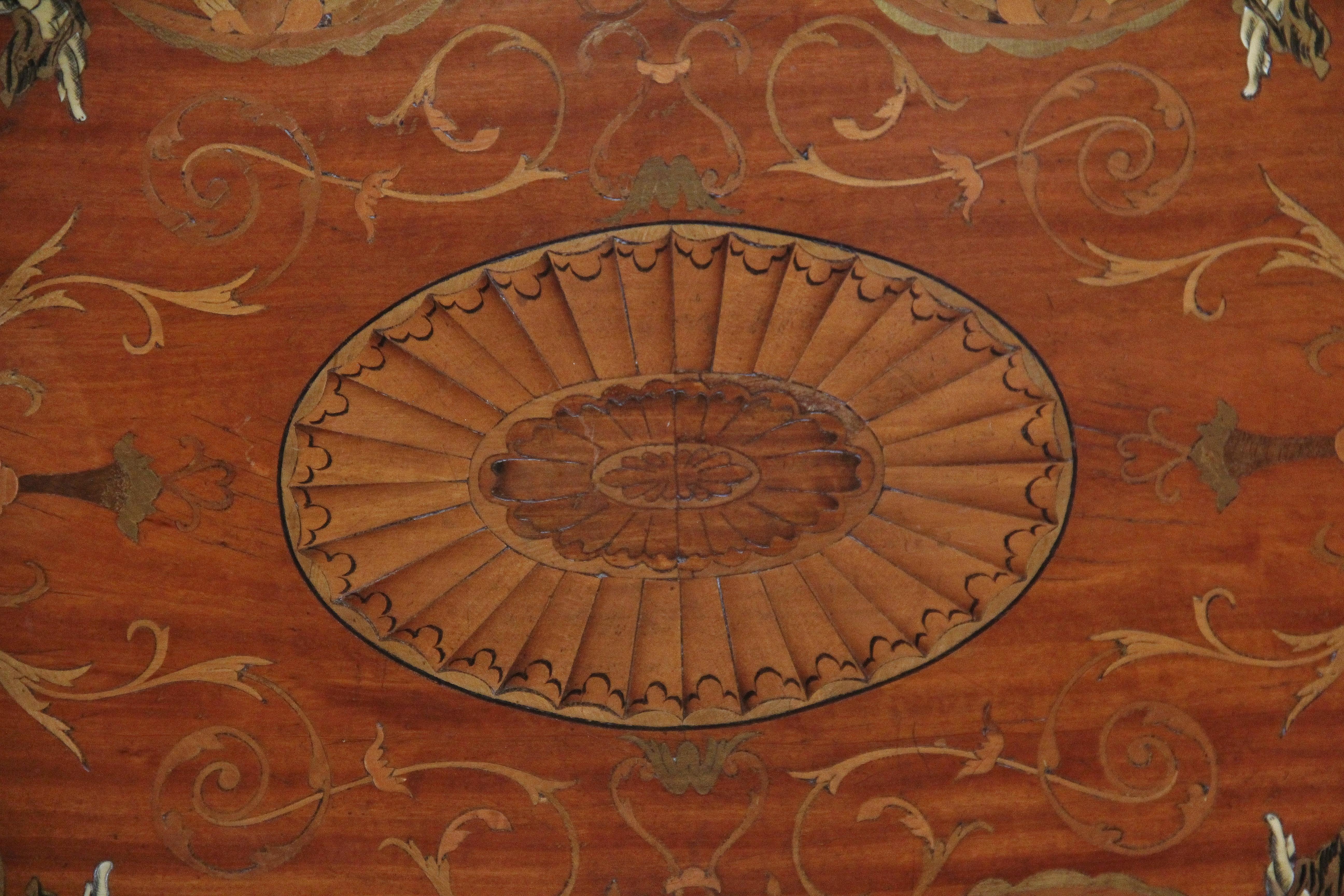 Victorian 19th Century inlaid satinwood tray For Sale