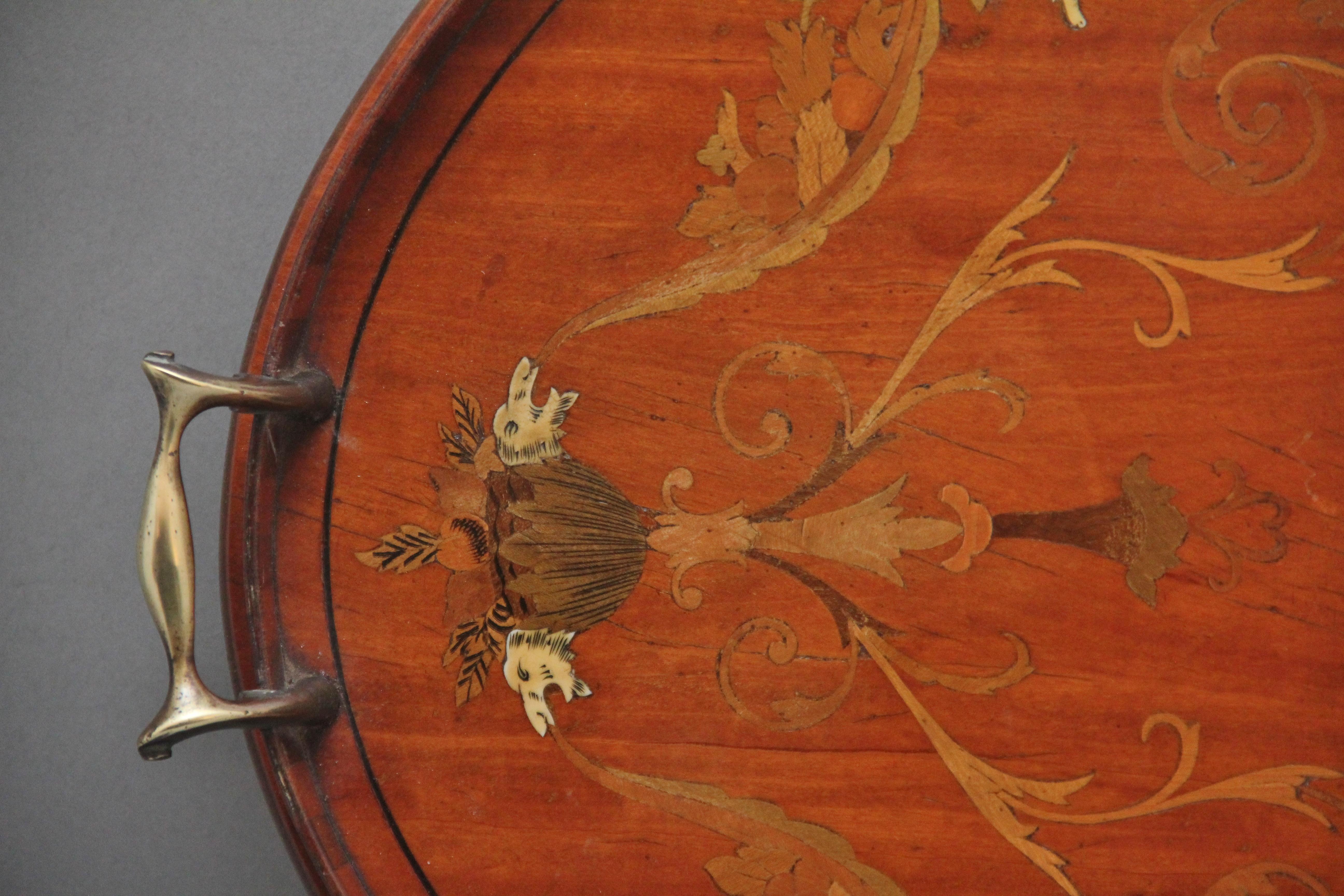British 19th Century inlaid satinwood tray For Sale