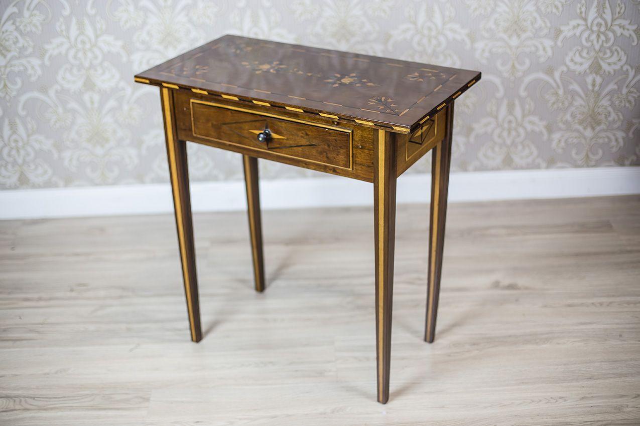European 19th Century Inlaid Side Table For Sale
