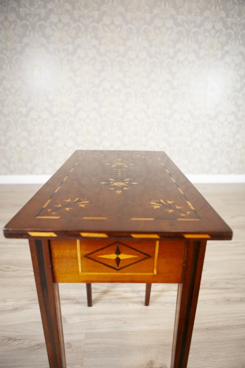Inlaid Walnut Side Table, Late 19th Century For Sale 1