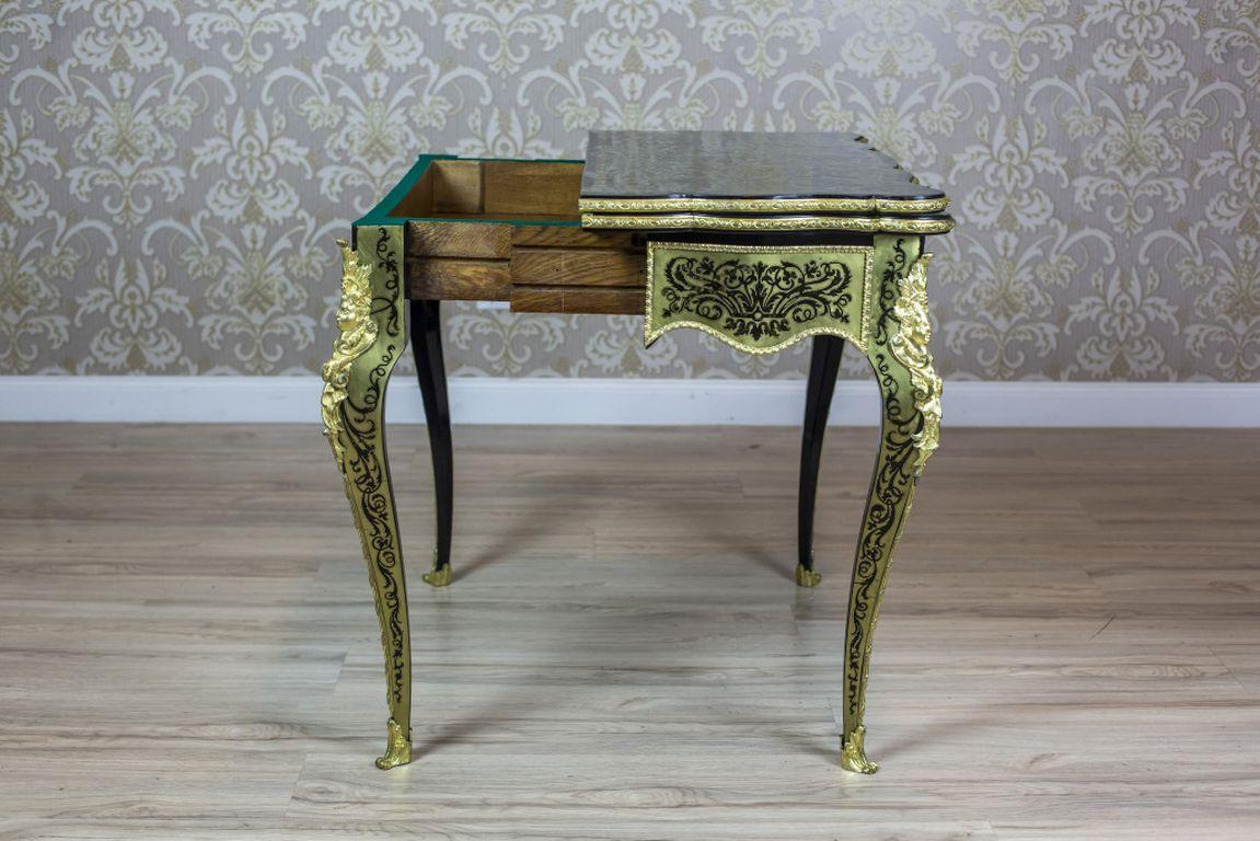 French 19th Century Inlaid Table in the Boulle Type For Sale