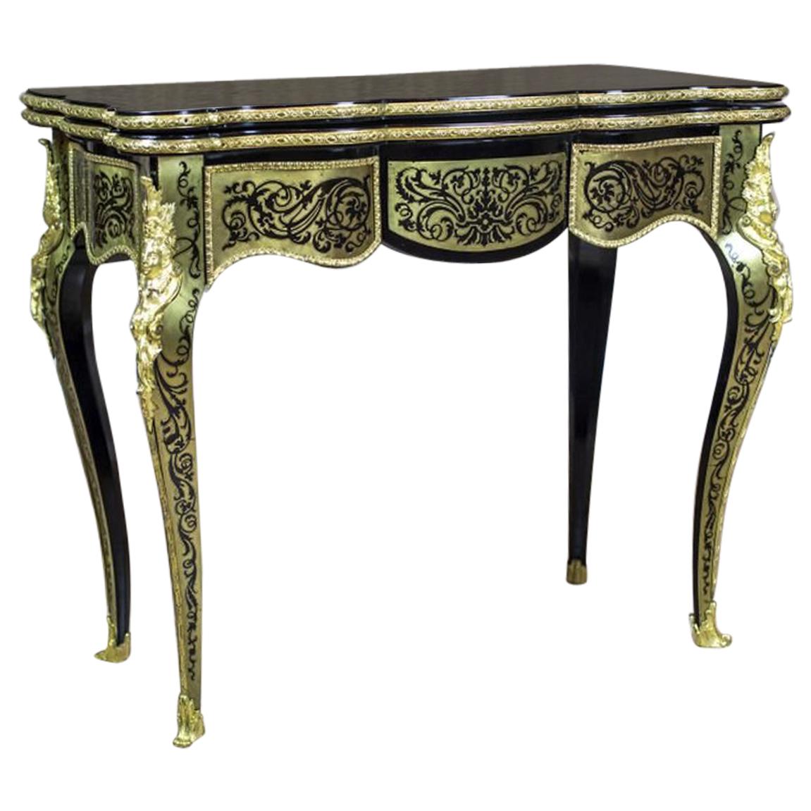 Table marquetée du XIXe siècle de type Boulle