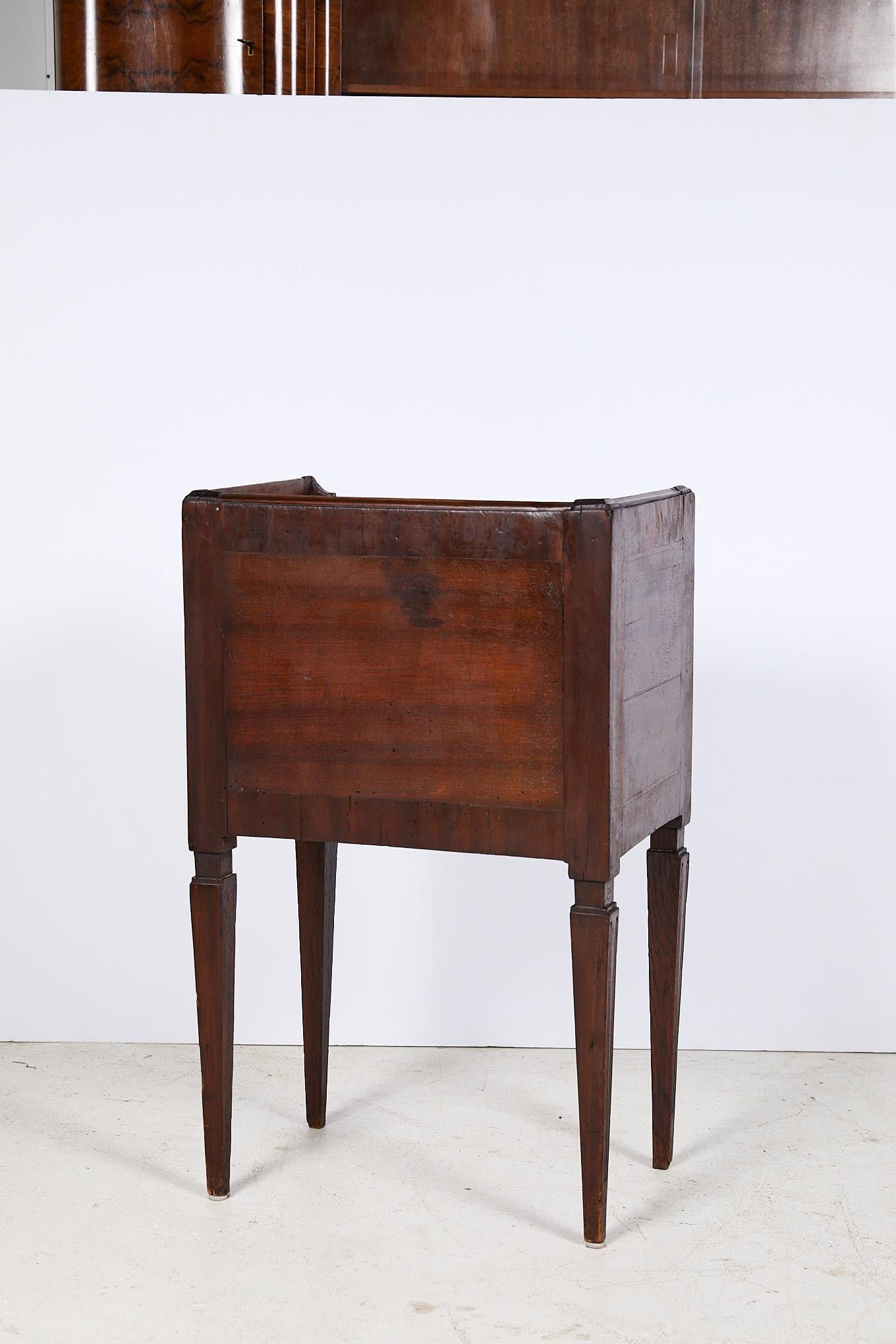 Italian 19th Century Inlaid Tambour Front Side Table