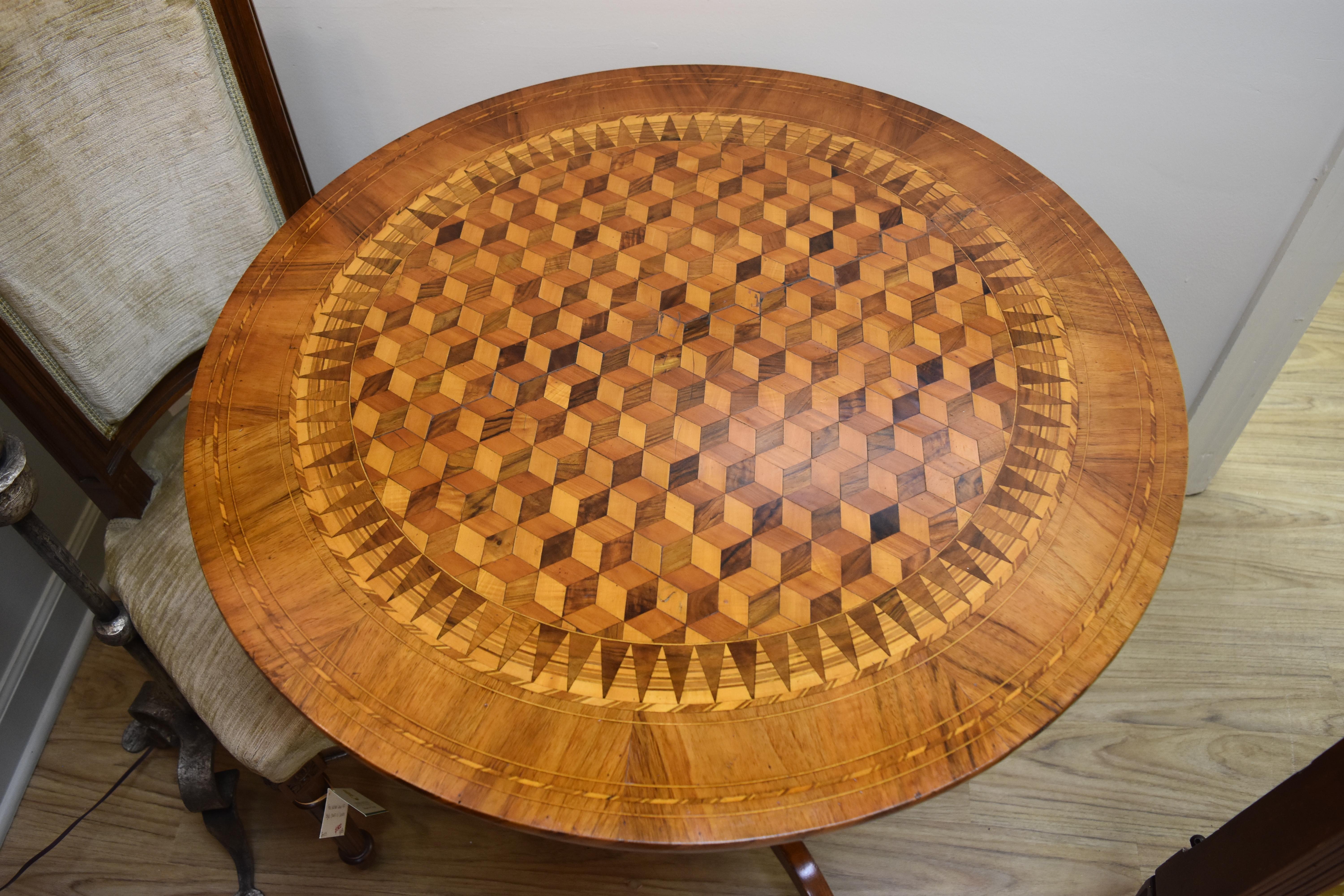 19th Century Inlaid Walnut Sorrento Table For Sale 3