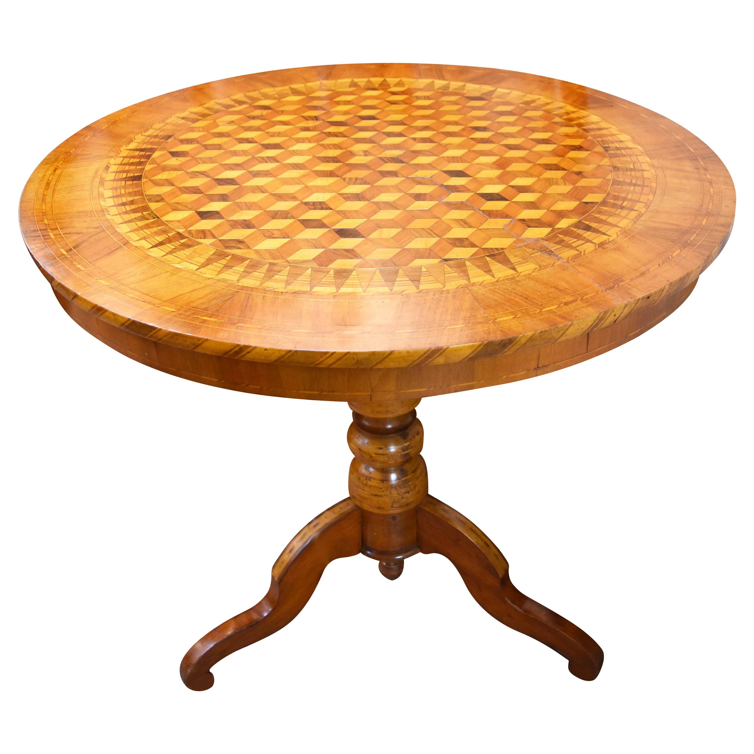 19th Century Inlaid Walnut Sorrento Table For Sale