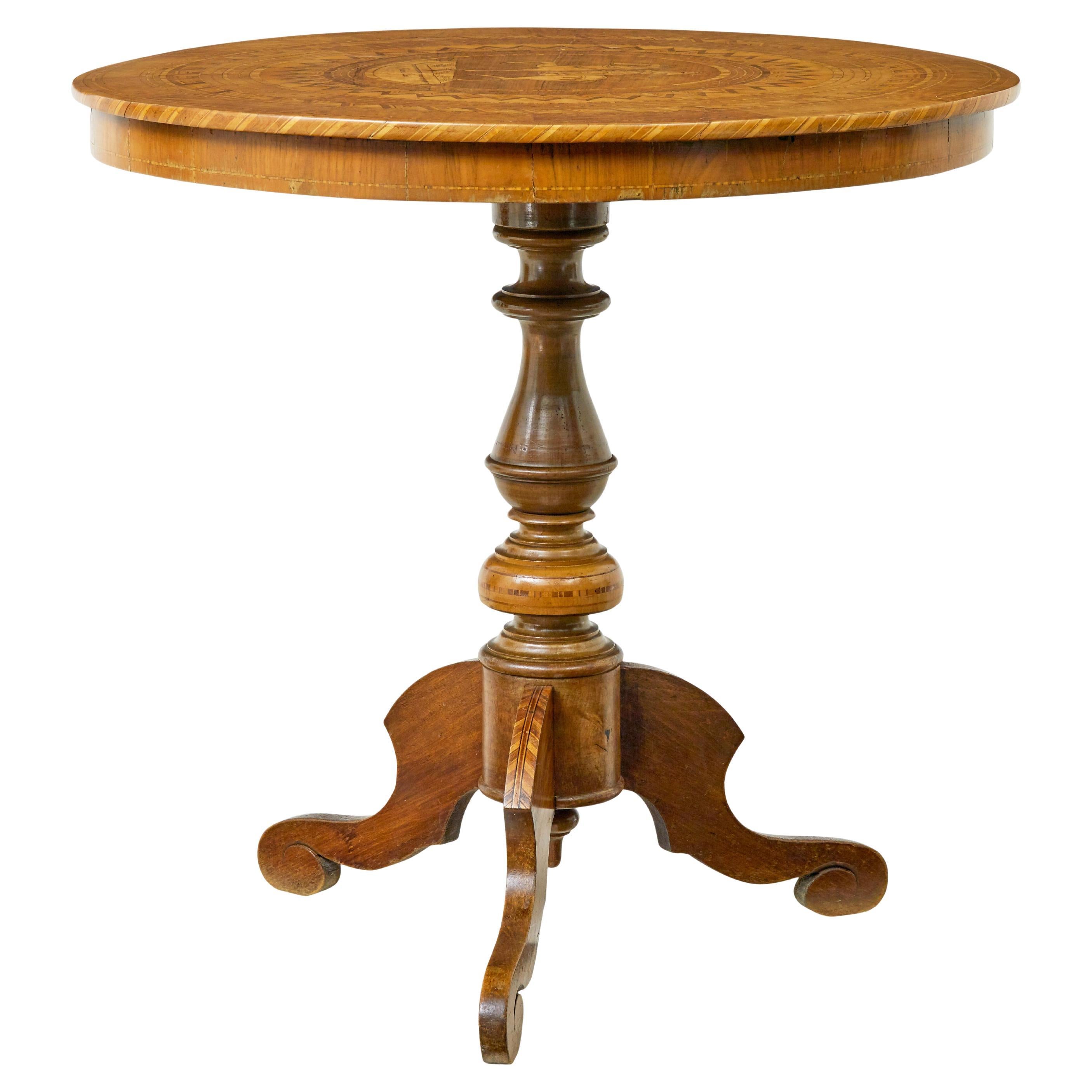 19th Century inlaid walnut sorrento table