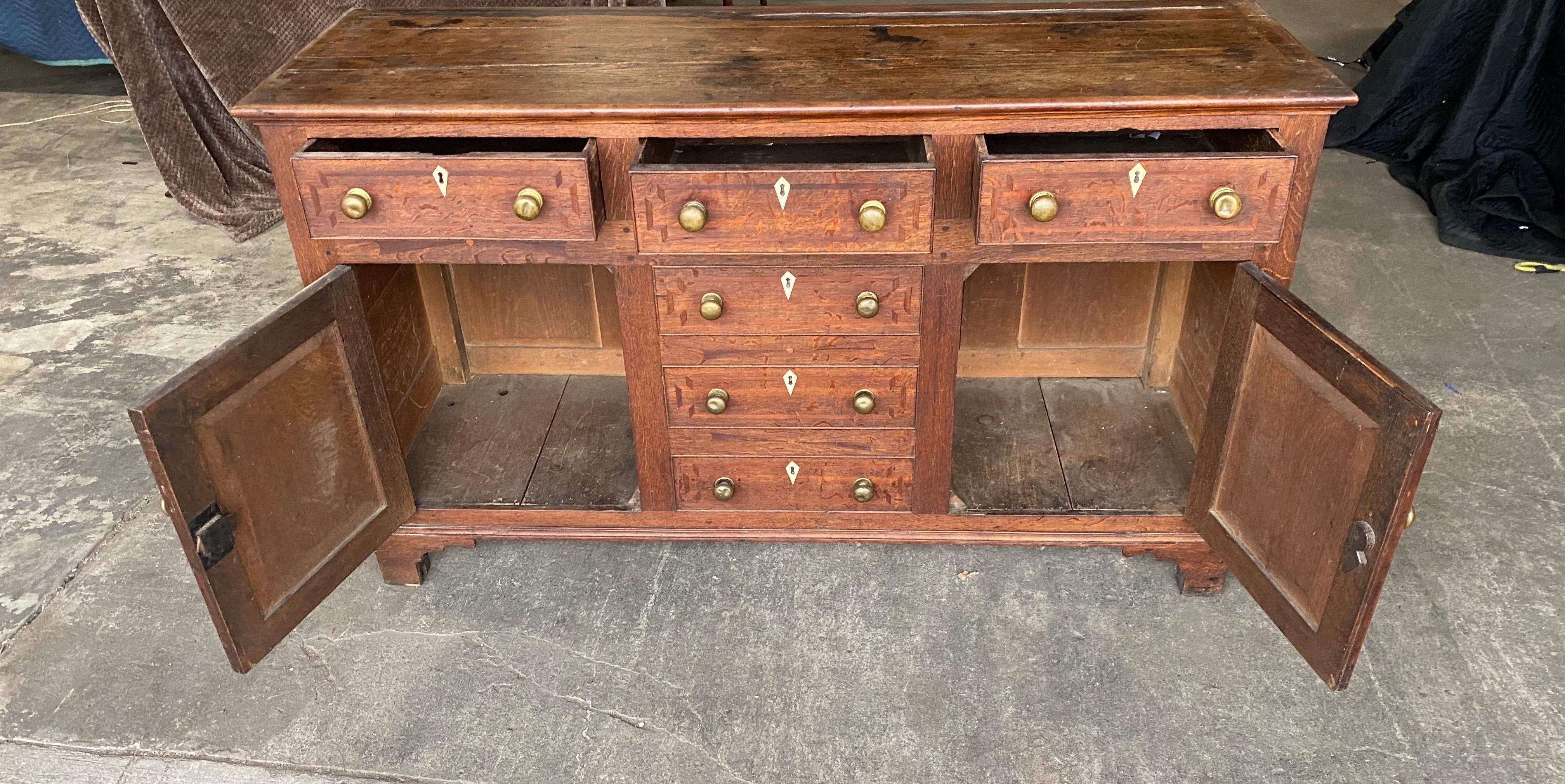 19th Century Inlaid Welsh Oak Cupboard For Sale 1