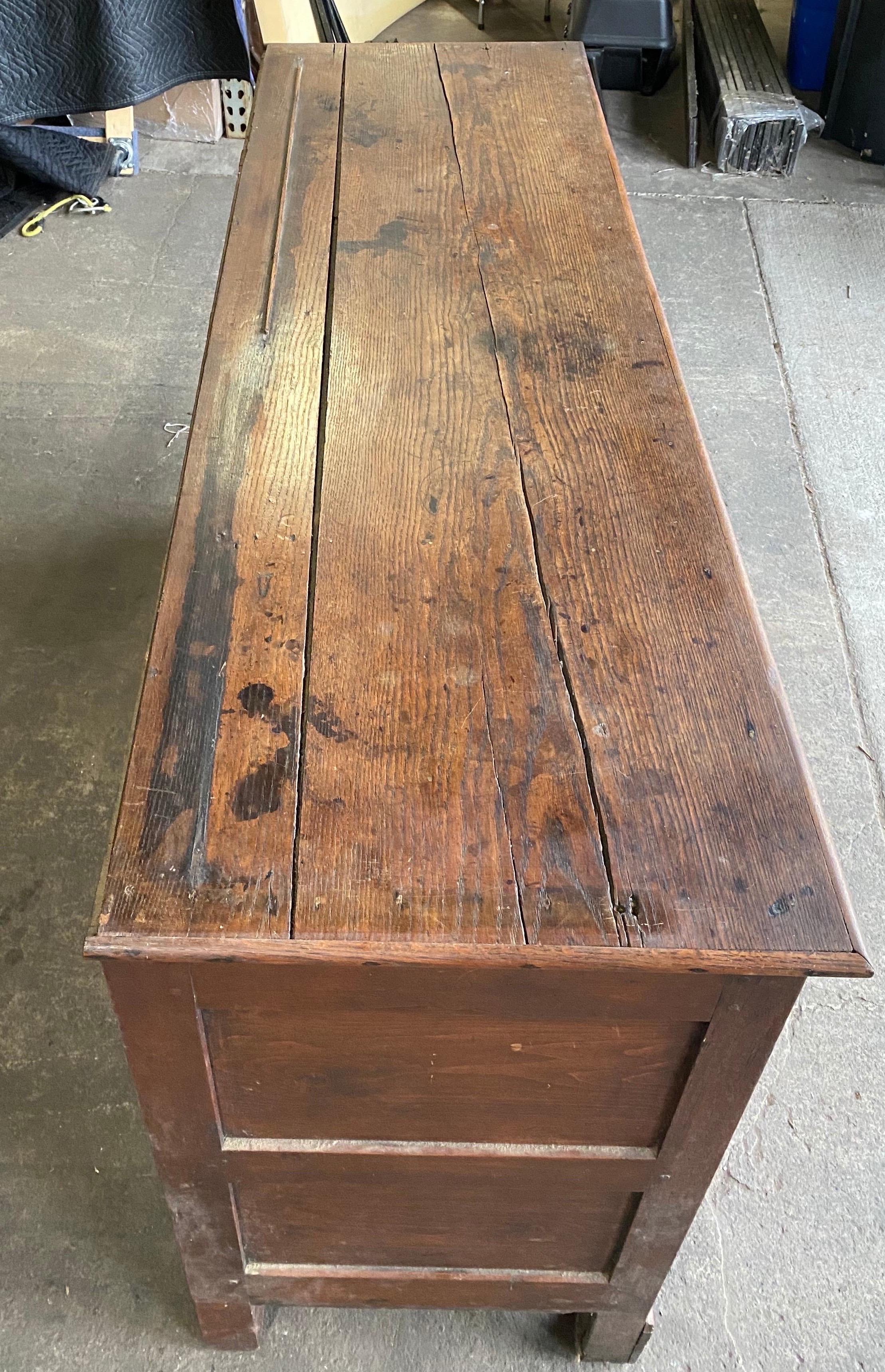 19th Century Inlaid Welsh Oak Dresser Base For Sale 1