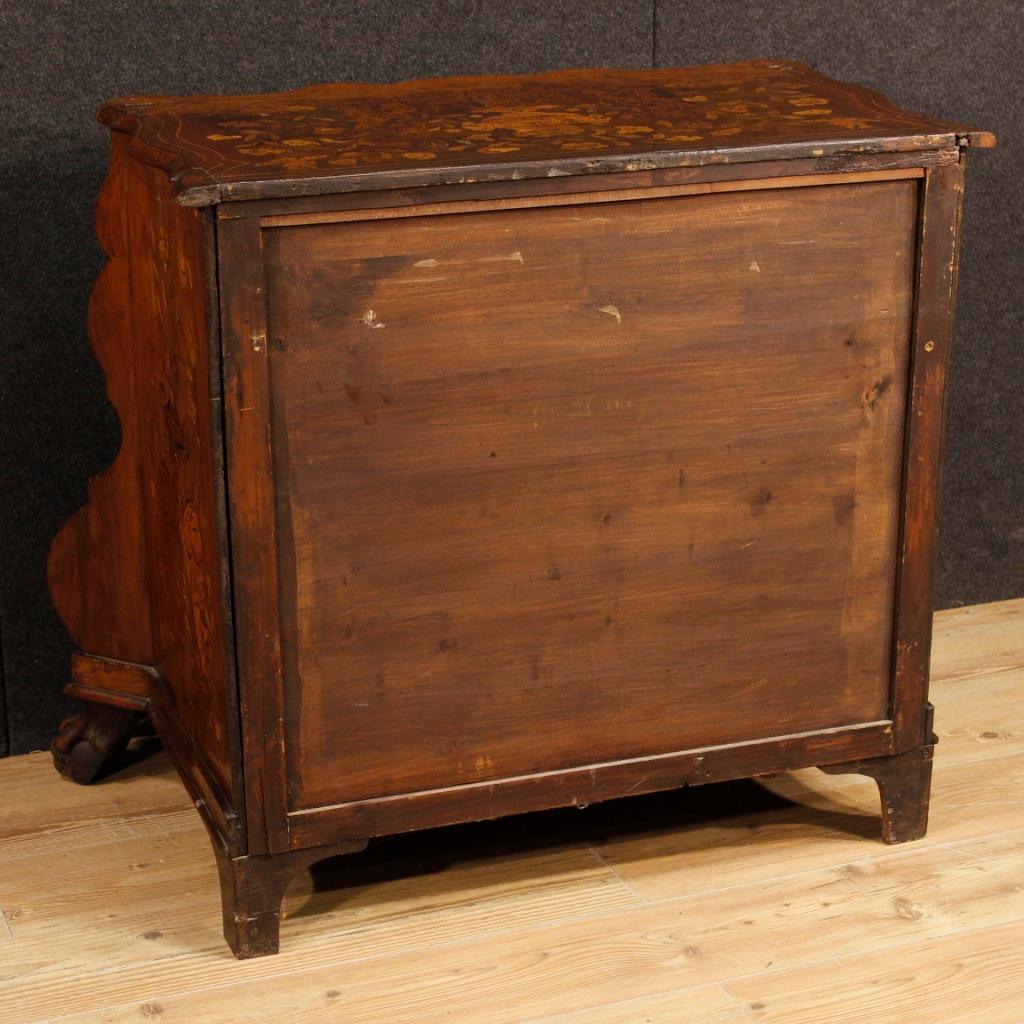 Beech 19th Century Inlaid Wood 4 Drawers Dutch Dresser, 1870