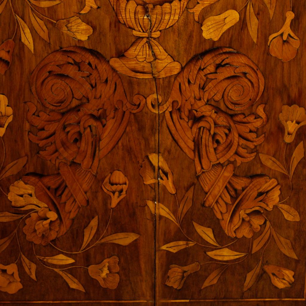 19th Century Inlaid Wood 4 Drawers Dutch Dresser, 1870 3