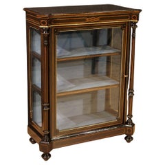 19. Jahrhundert Intarsienholz Antiker englischer Vitrinenschrank, 1880