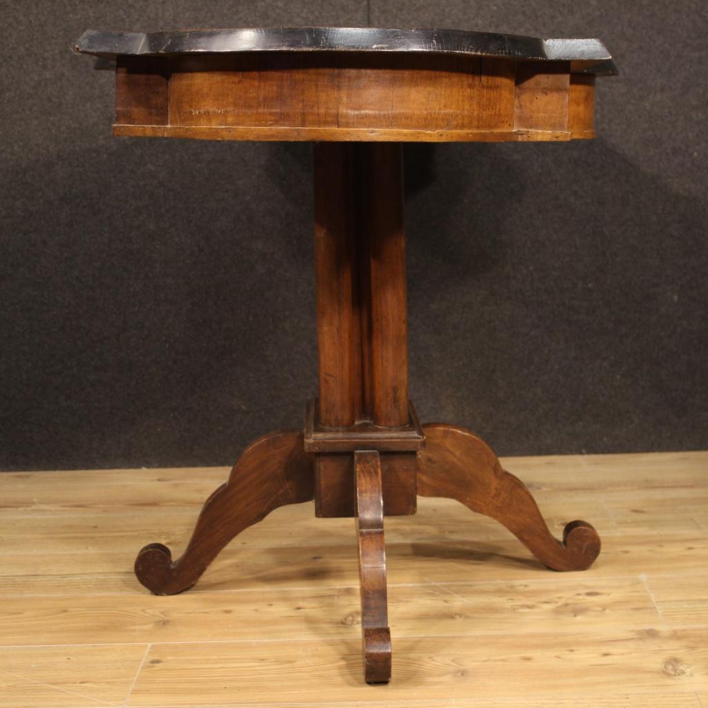 19th Century Inlaid Wood Antique Italian Table, 1880 For Sale 4