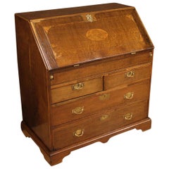 Antique 19th Century Inlaid Wood English Bureau Desk, 1870