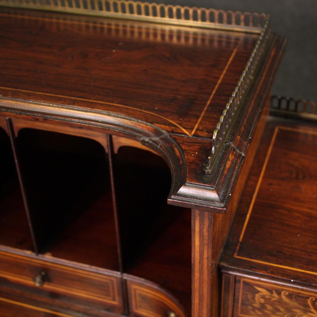 englischer Schreibtisch mit Intarsien aus Holz, 19. Jahrhundert, 1880 im Angebot 6