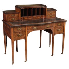 19th Century Inlaid Wood English Writing Desk, 1880s