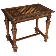 19th Century Inlaid Wood French Antique Game Table, 1880