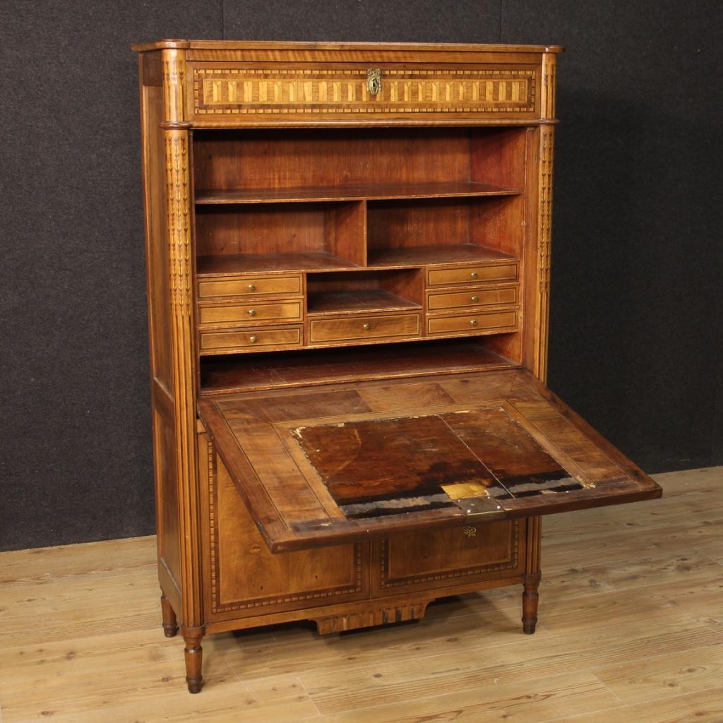 Fruitwood 19th Century Inlaid Wood French Louis XVI Secrétaire, 1820