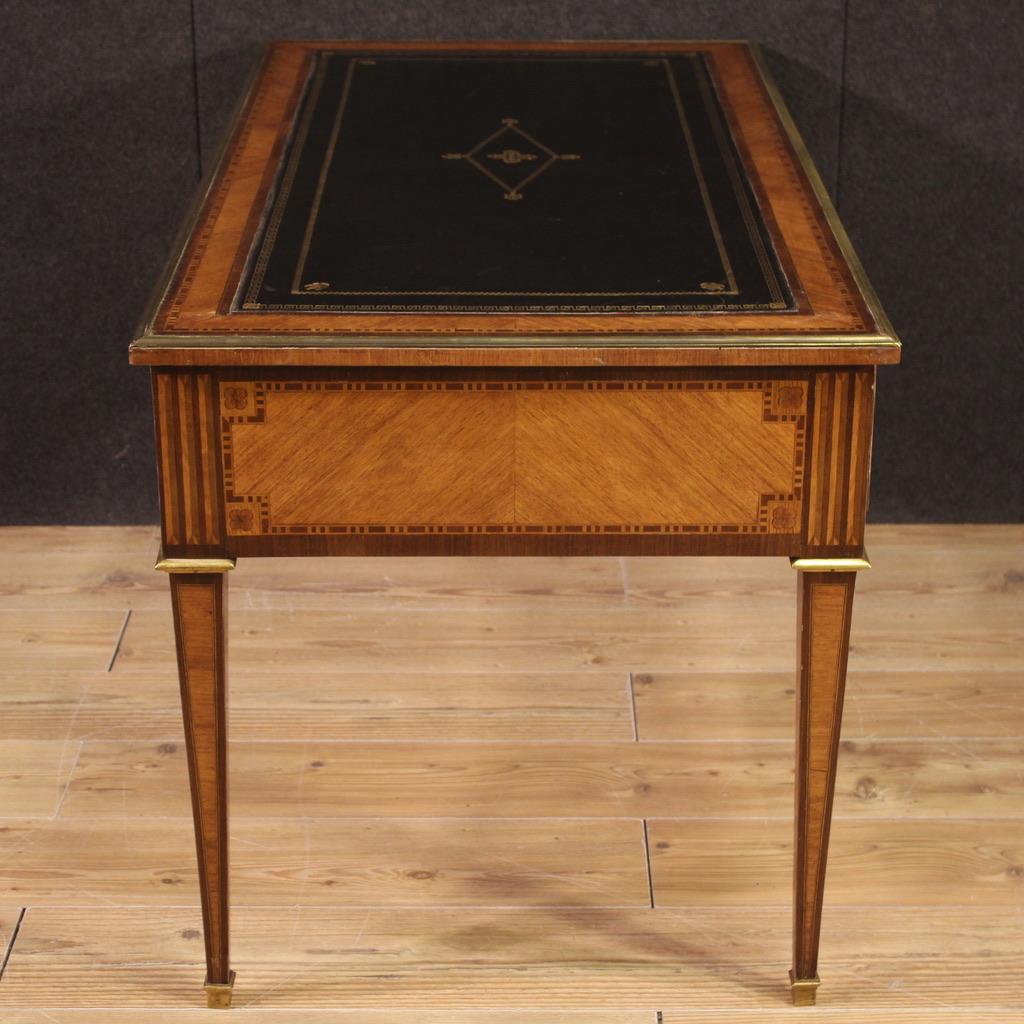 19th Century Inlaid Wood French Louis XVI Style Napoleon III Era Writing Desk For Sale 6