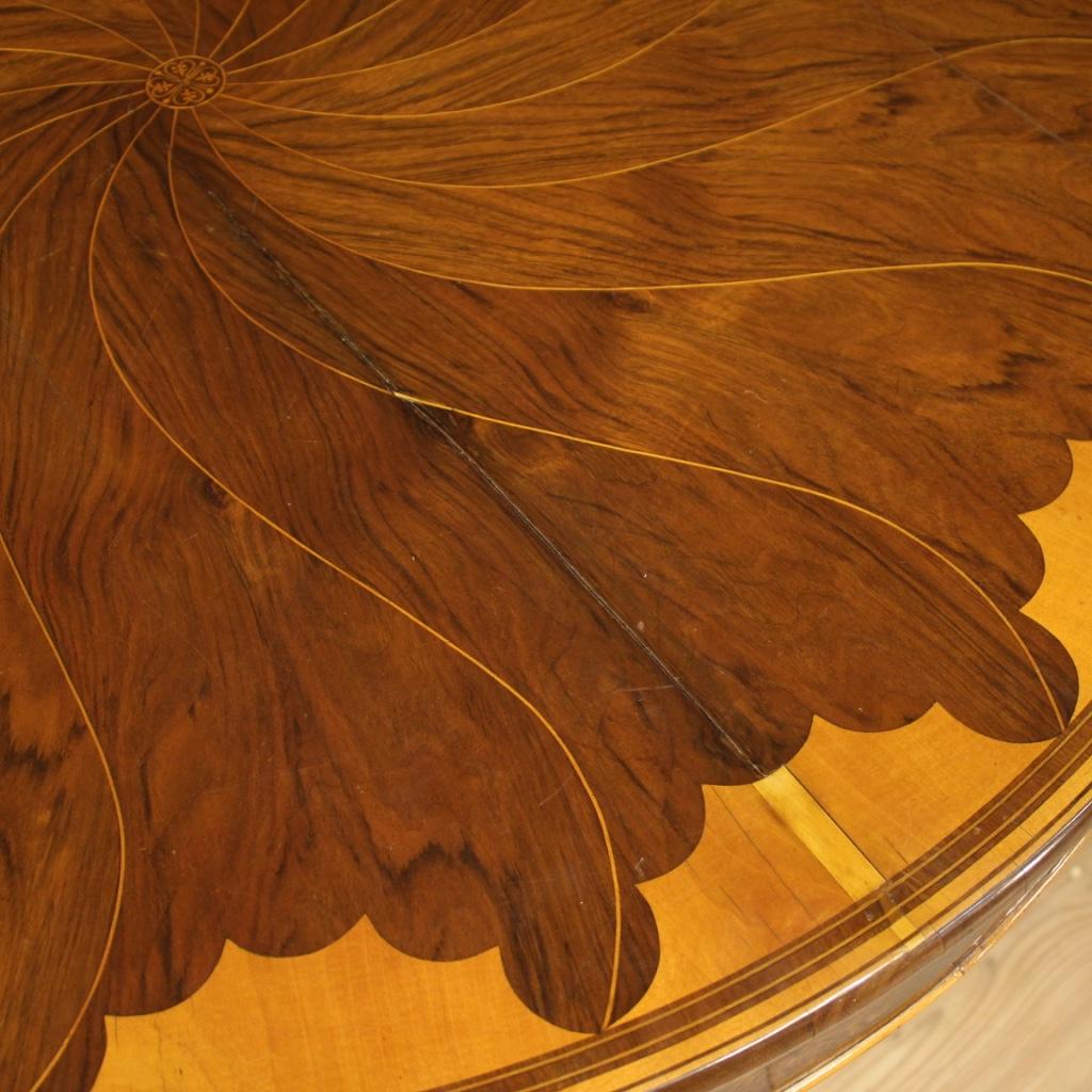 19th Century Inlaid Wood Italian Charles X Living Room Table, 1830 5