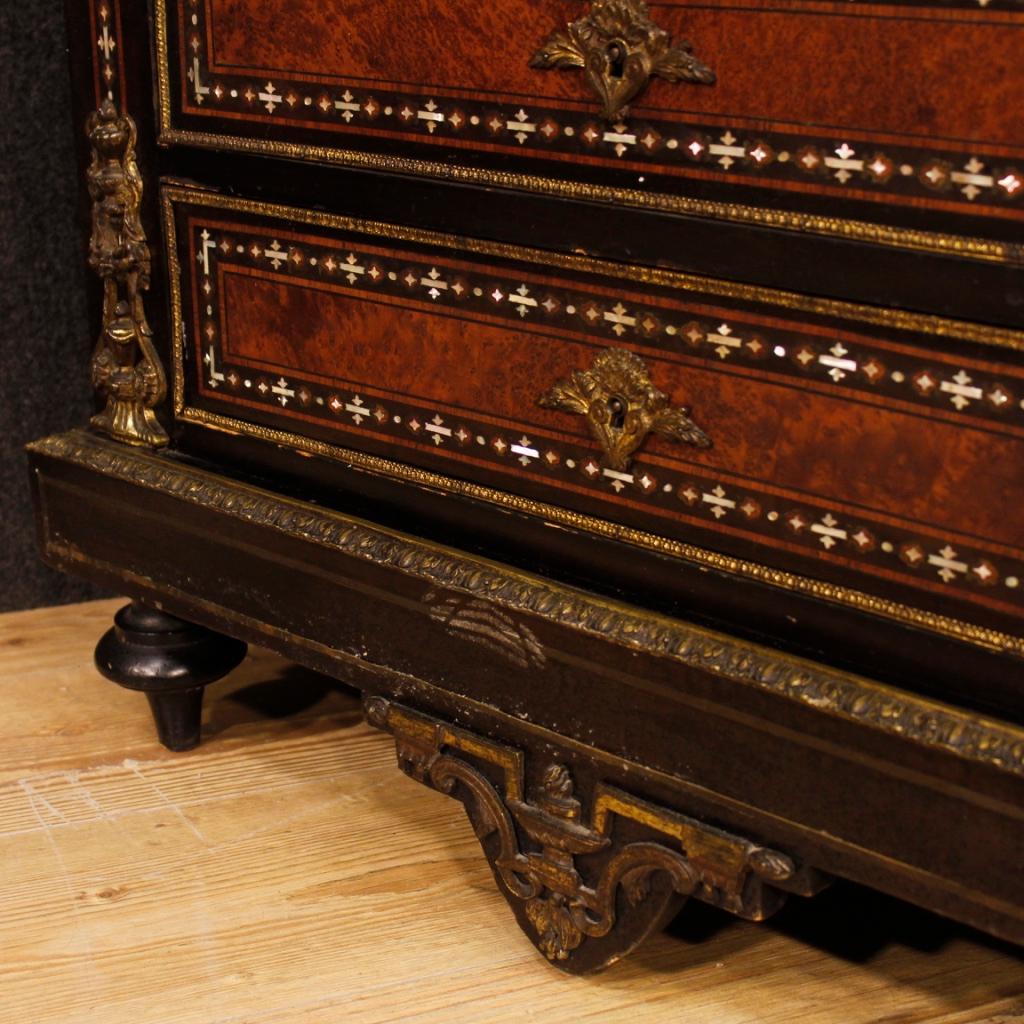 19th Century Inlaid Wood Marble Top French Secrétaire, 1880 3