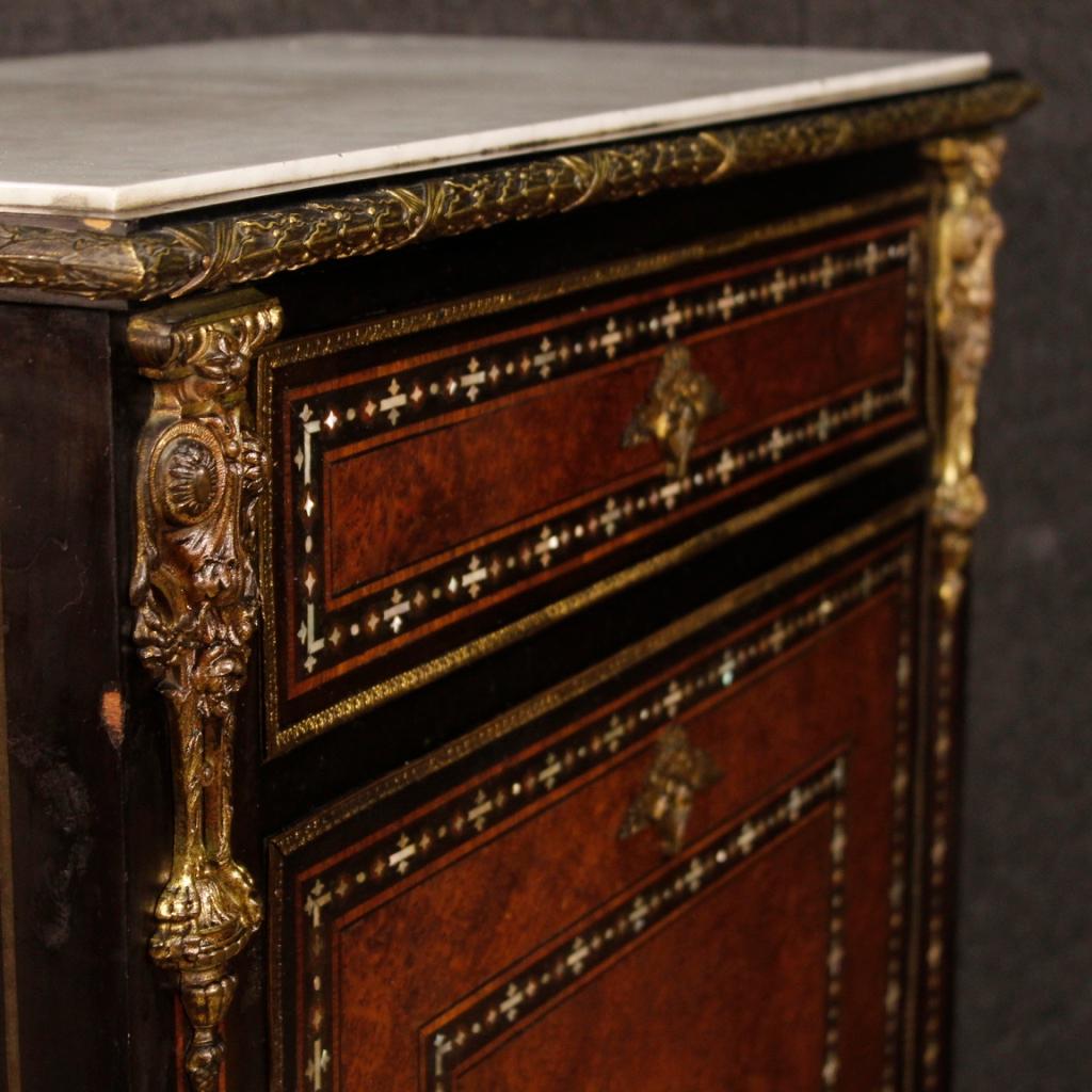 19th Century Inlaid Wood Marble Top French Secrétaire, 1880 4