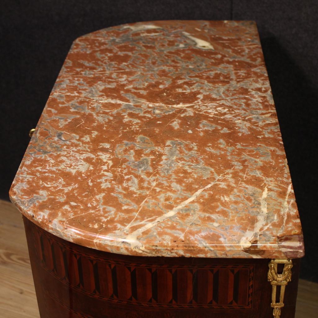 Commodo francese Napoleone III con piano in marmo e legno intarsiato del XIX secolo, 1880 in vendita 6