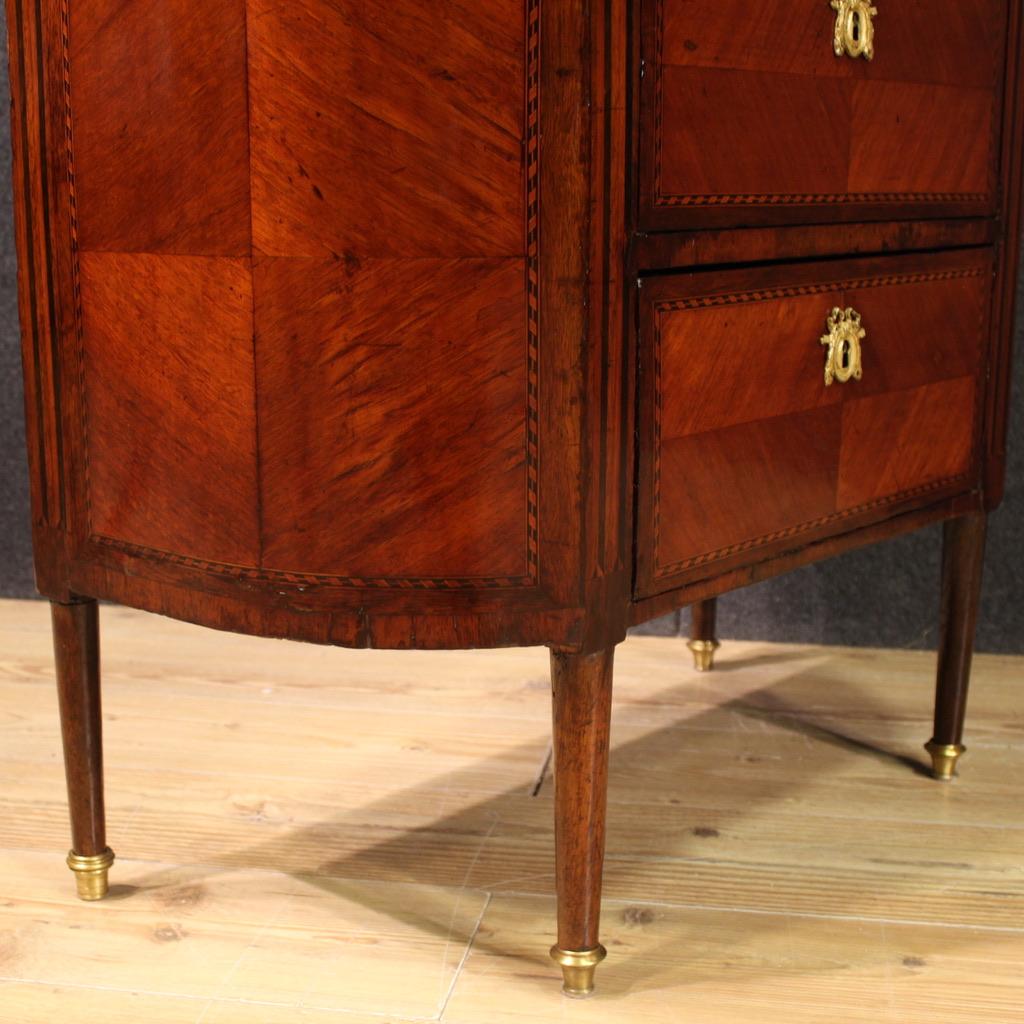 Commodo francese Napoleone III con piano in marmo e legno intarsiato del XIX secolo, 1880 in vendita 1