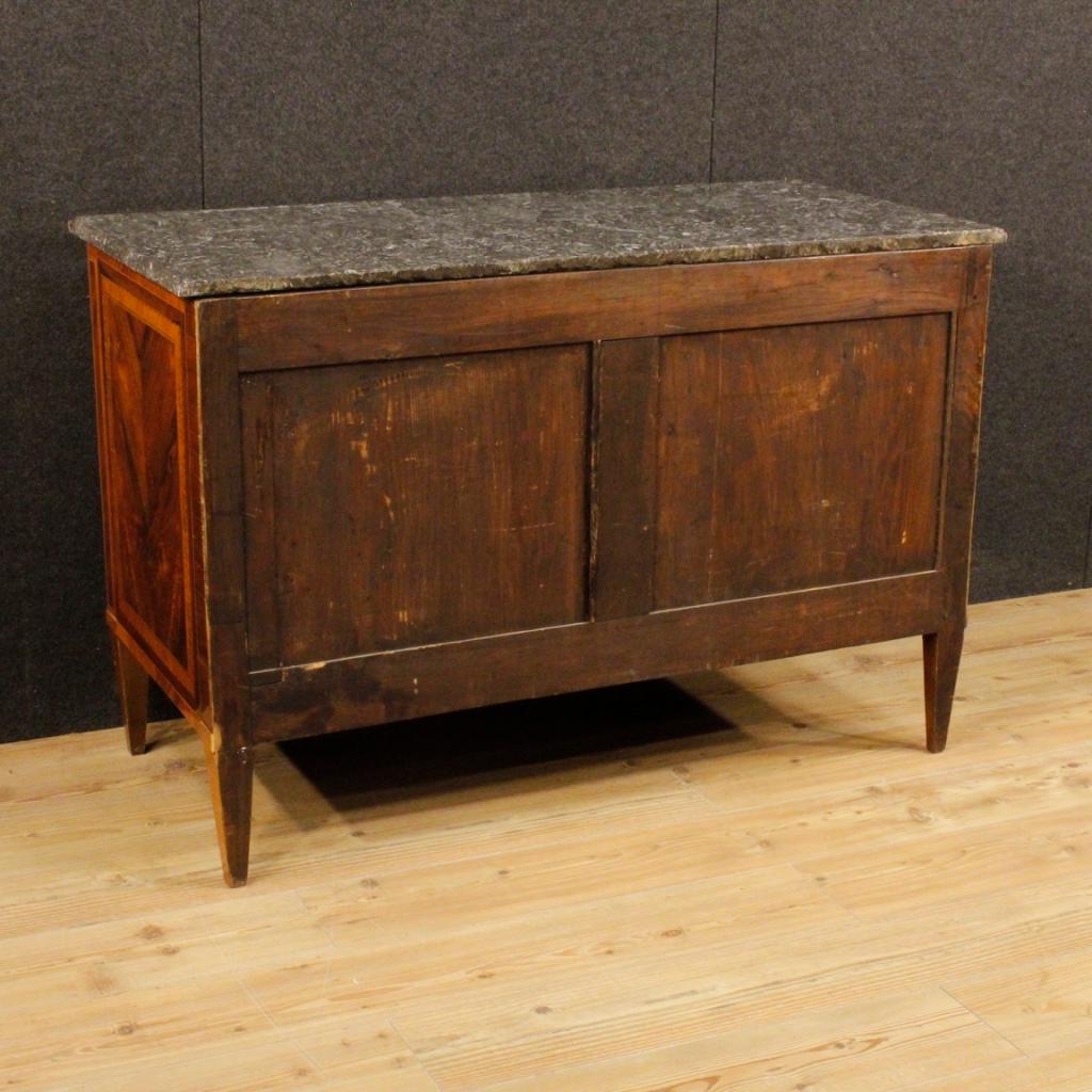 19th Century Inlaid Wood with Marble Top French Louis XVI Style Dresser, 1880 5