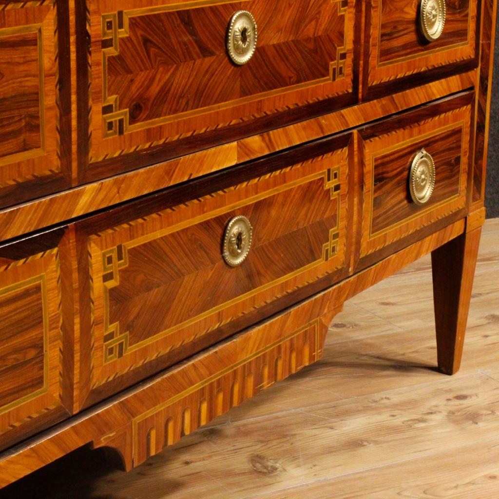19th Century Inlaid Wood with Marble Top French Louis XVI Style Dresser, 1880 1