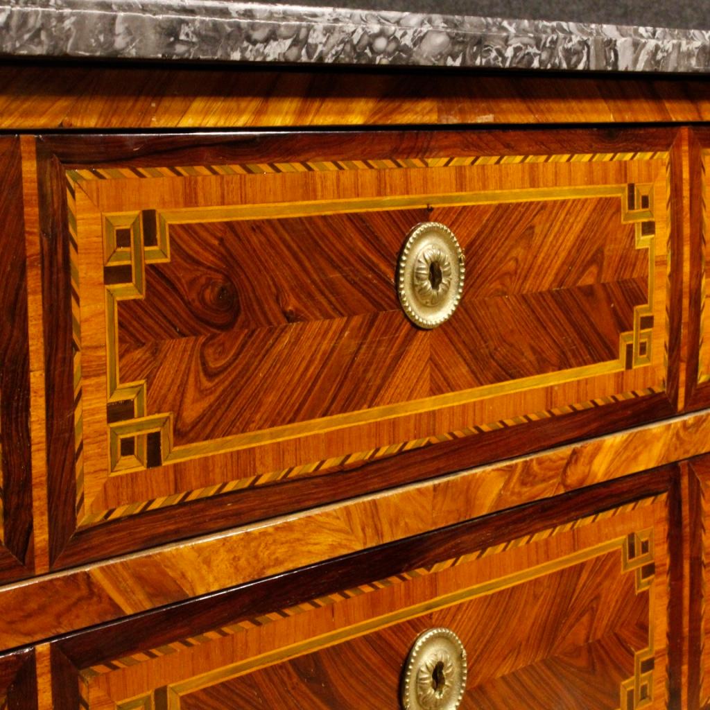 19th Century Inlaid Wood with Marble Top French Louis XVI Style Dresser, 1880 2