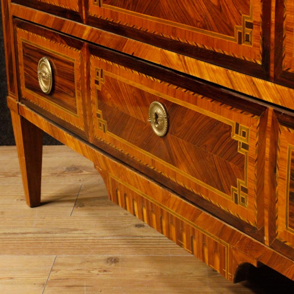 19th Century Inlaid Wood with Marble Top French Louis XVI Style Dresser, 1880 4