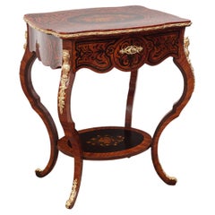 Antique 19th Century, Inlaid Work Table, with Gilt Bronze