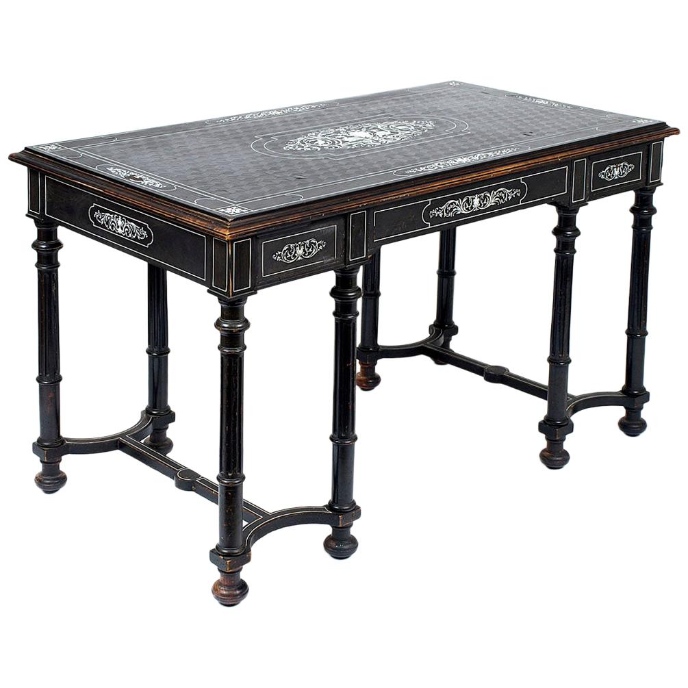 19th Century Inlaid Writing Table by Henri Gabet