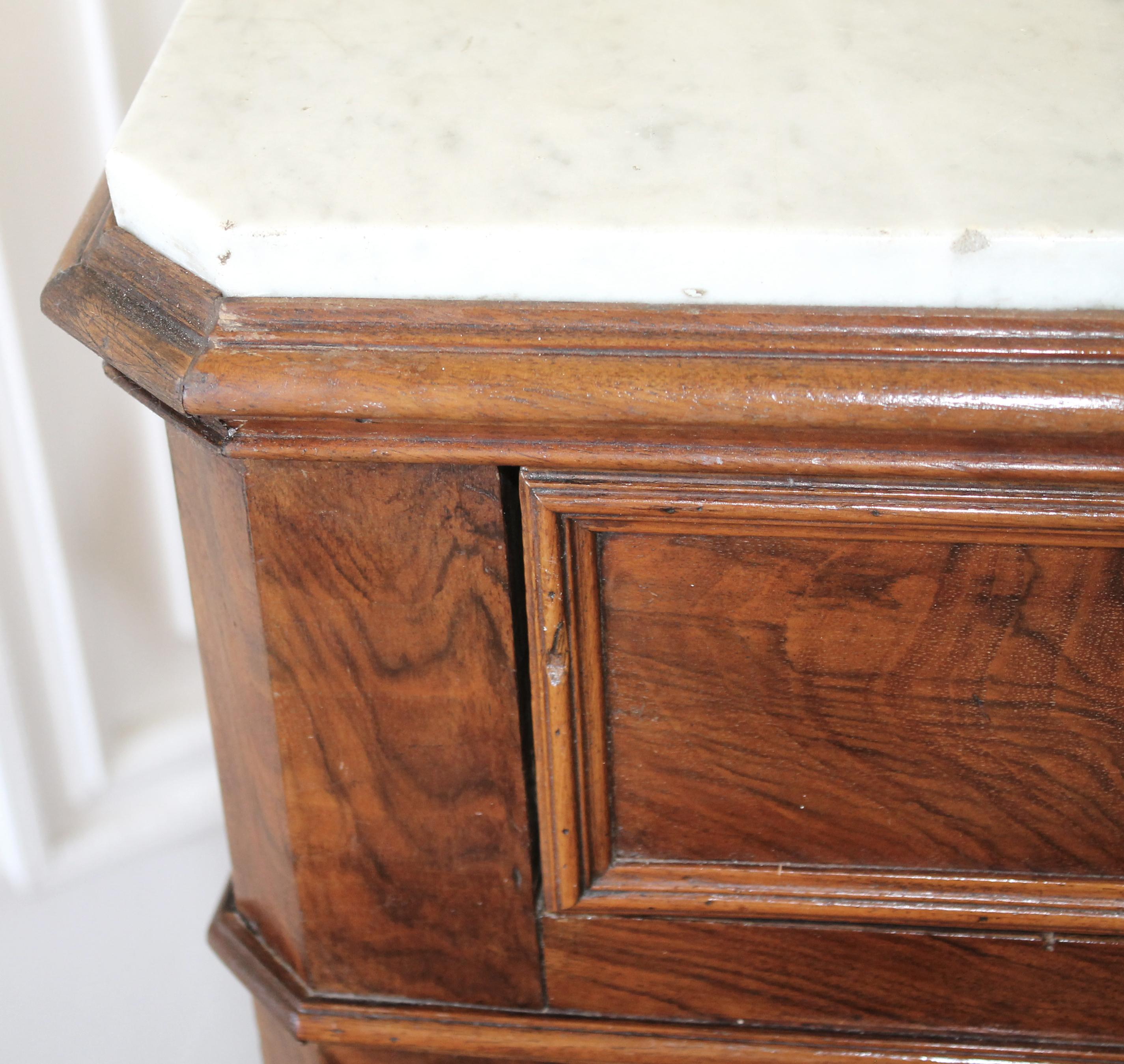 19th Century Inlay Empire Style Chest of Drawers with Marble Top 6