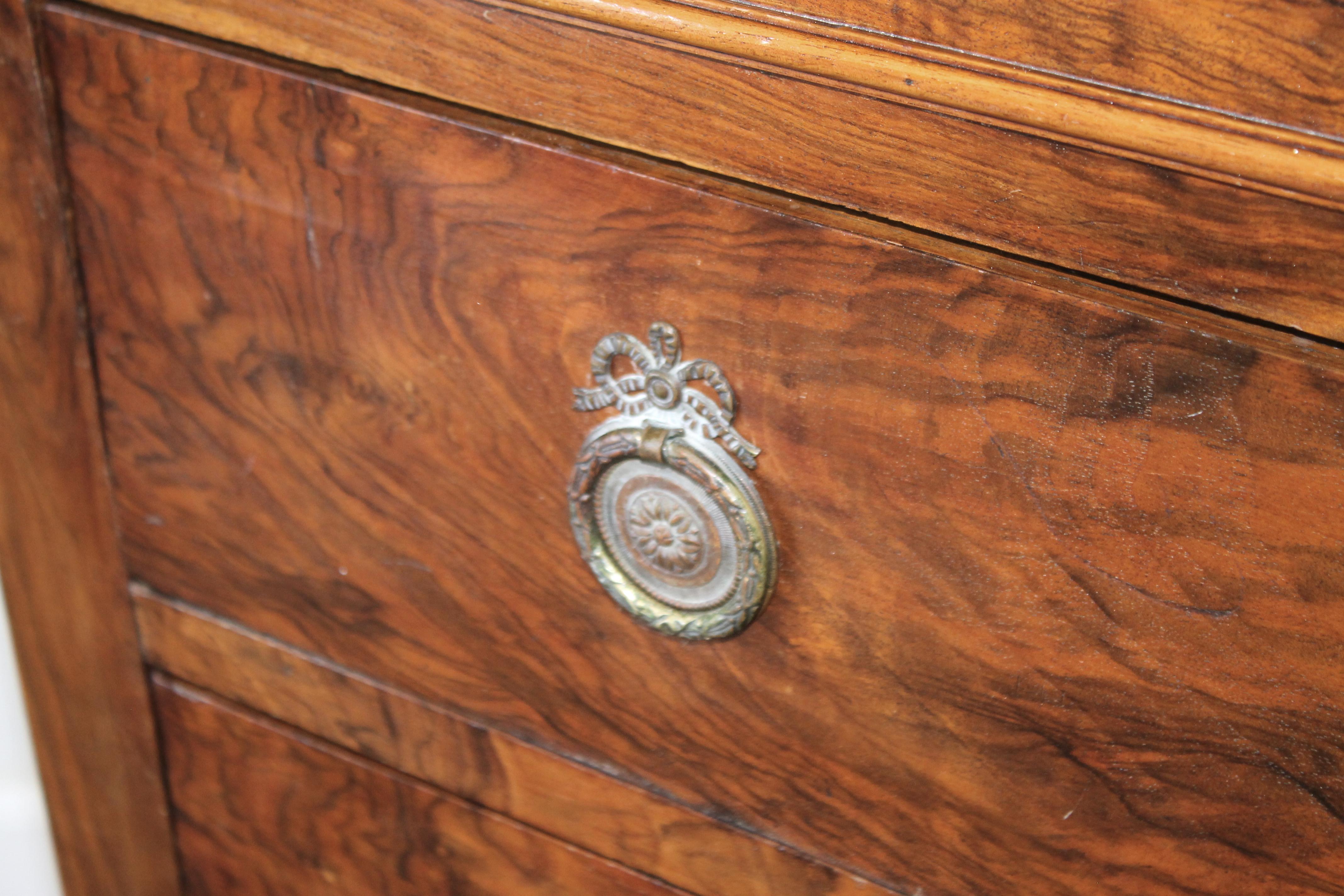 19th Century Inlay Empire Style Chest of Drawers with Marble Top 8