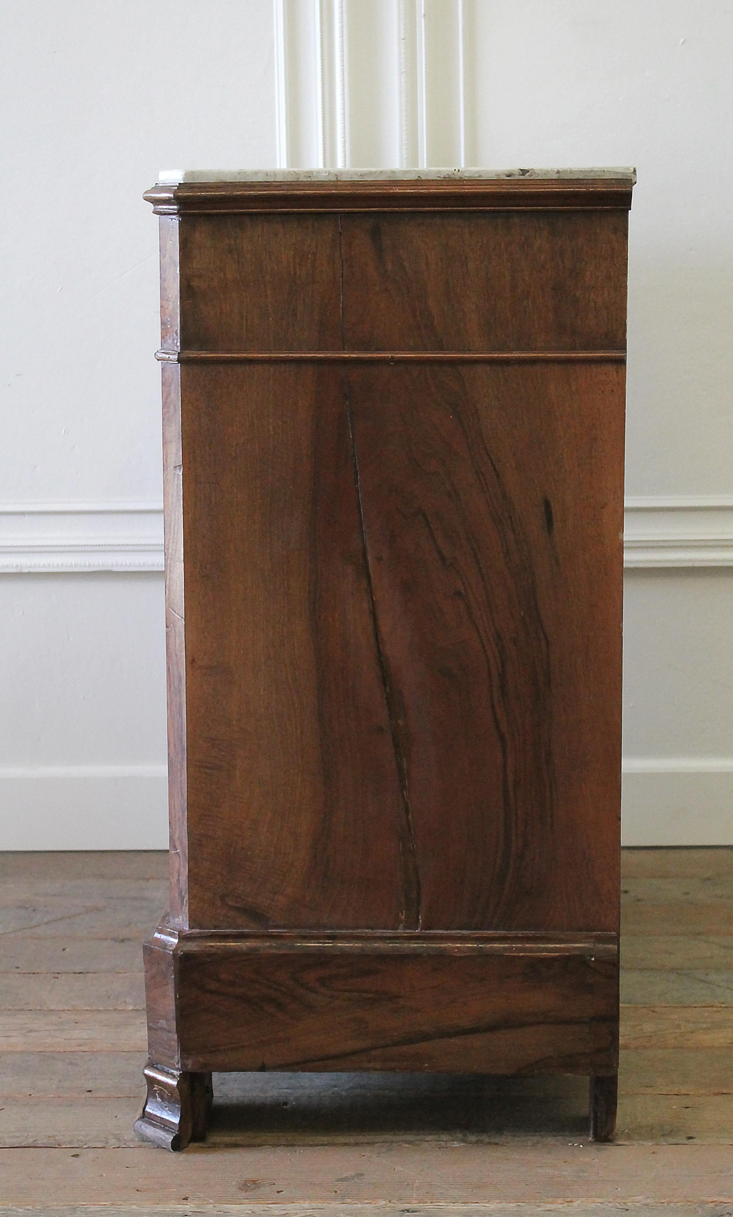 19th Century Inlay Empire Style Chest of Drawers with Marble Top 12