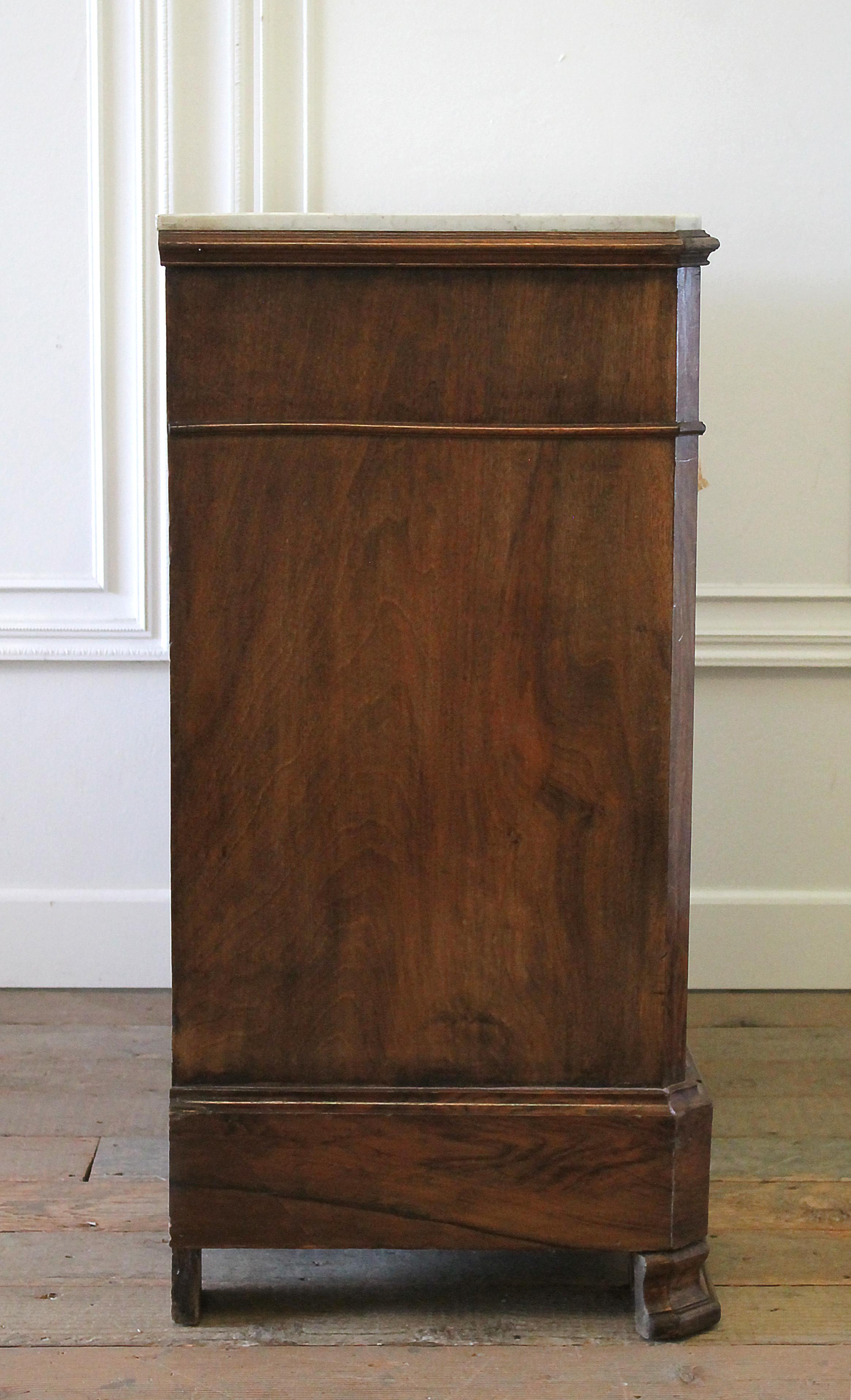 19th Century Inlay Empire Style Chest of Drawers with Marble Top 13