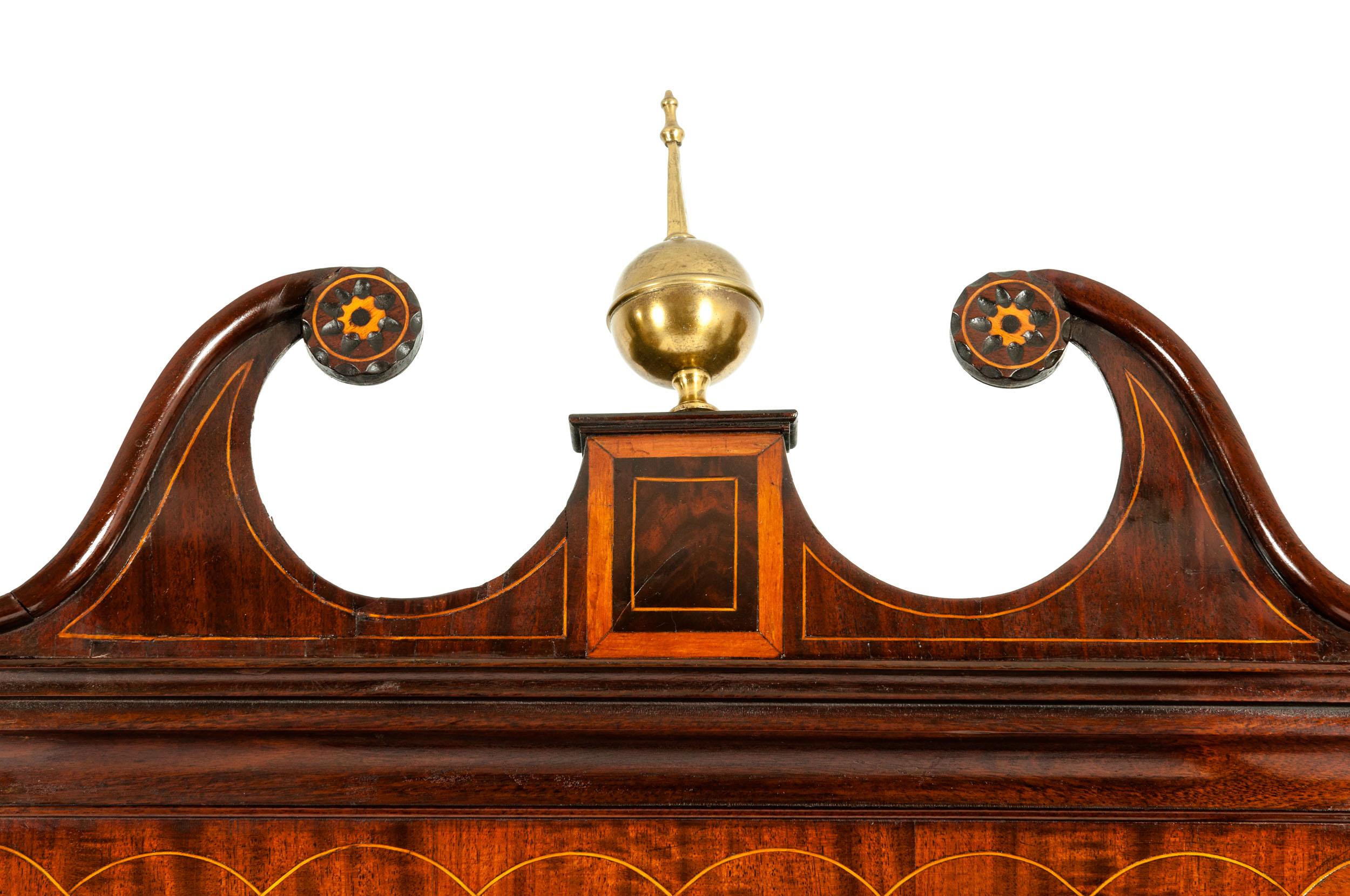 18th Century Inlay Mahogany Wood Long Case Clock 5