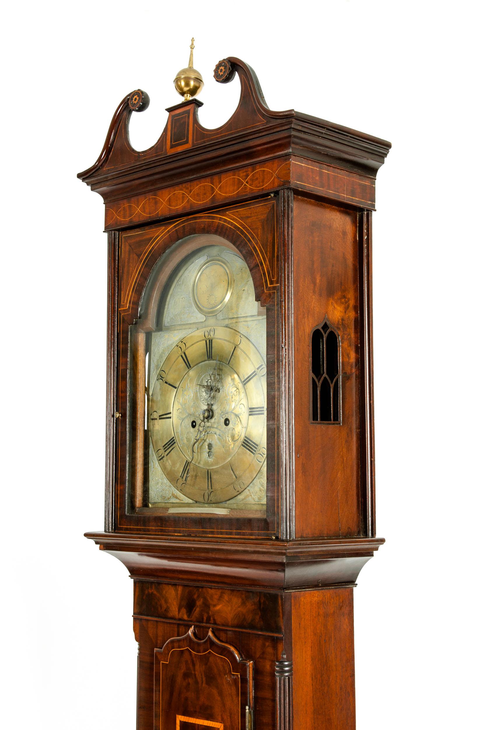 18th Century Inlay Mahogany Wood Long Case Clock 6