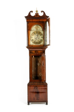 18th Century Inlay Mahogany Wood Long Case Clock