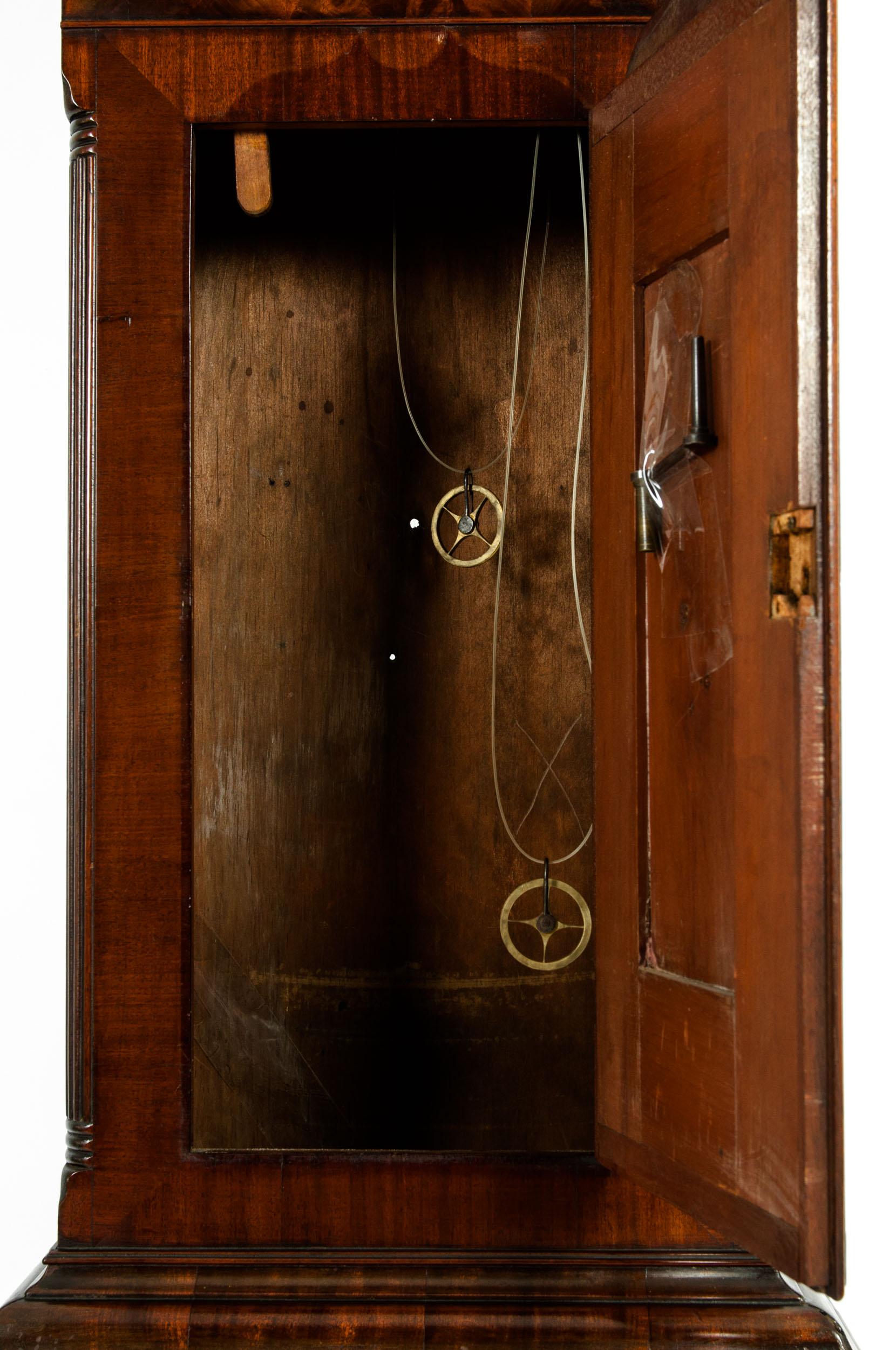 Mid-18th Century 18th Century Inlay Mahogany Wood Long Case Clock