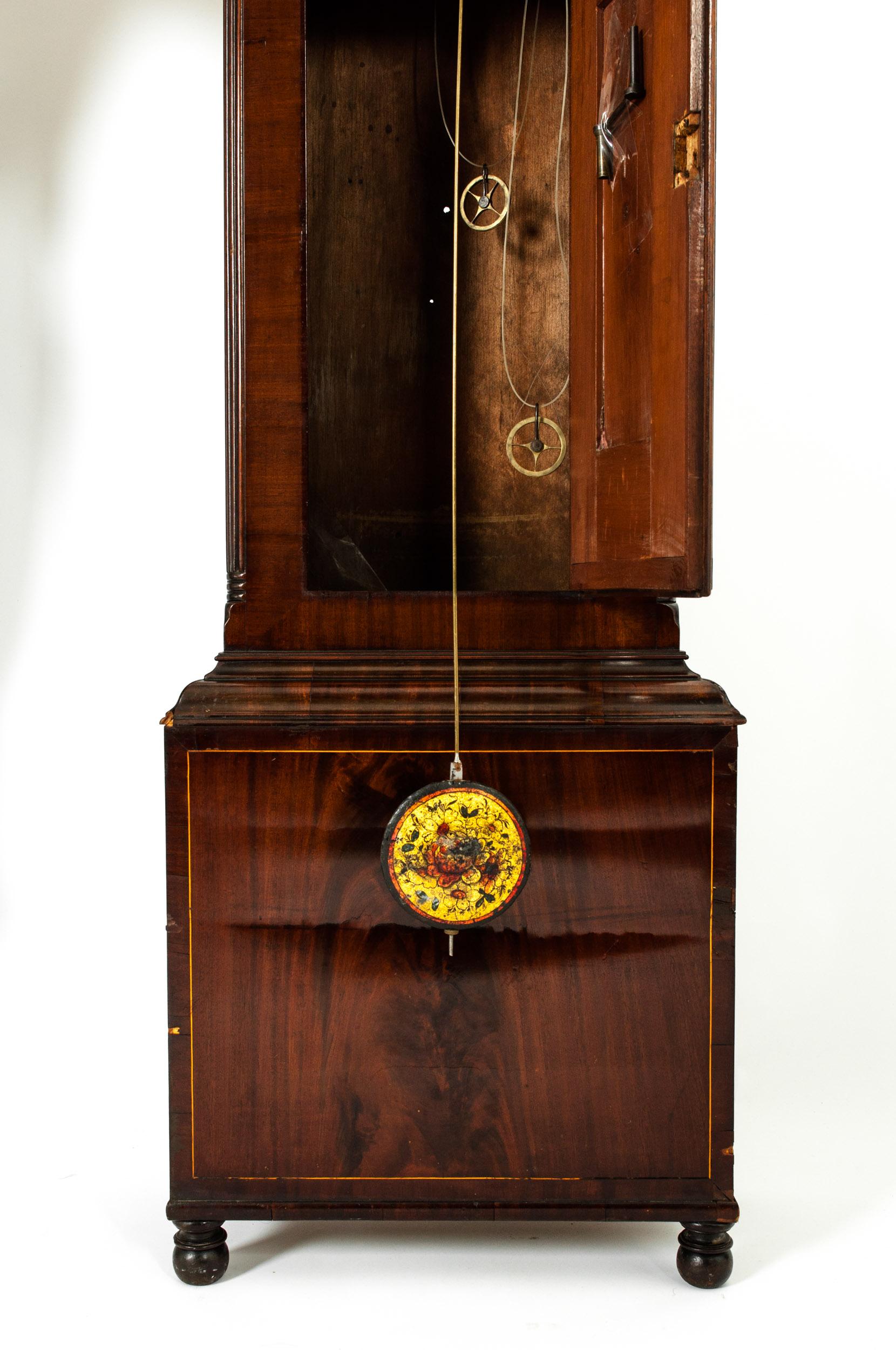 18th Century Inlay Mahogany Wood Long Case Clock 2