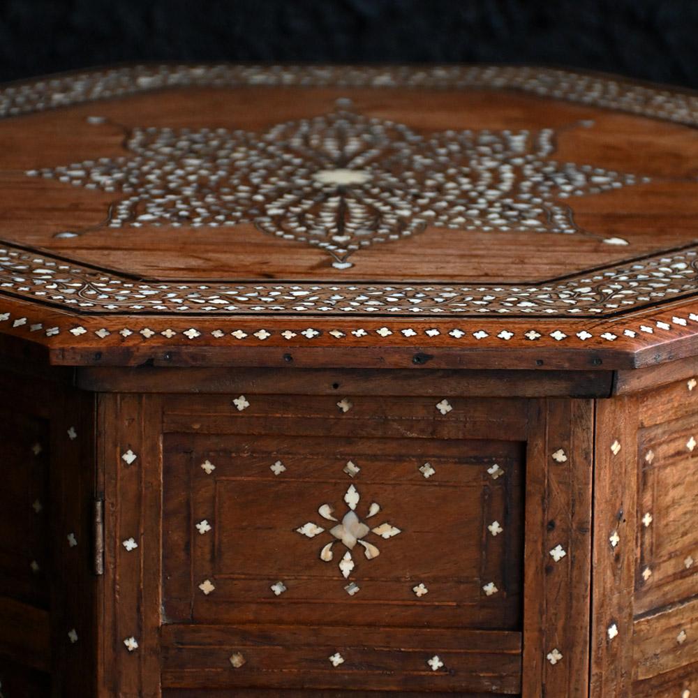 Victorian 19th century inlayed Hoshiarpur occasional folding side table