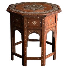 19th century inlayed Hoshiarpur occasional folding side table